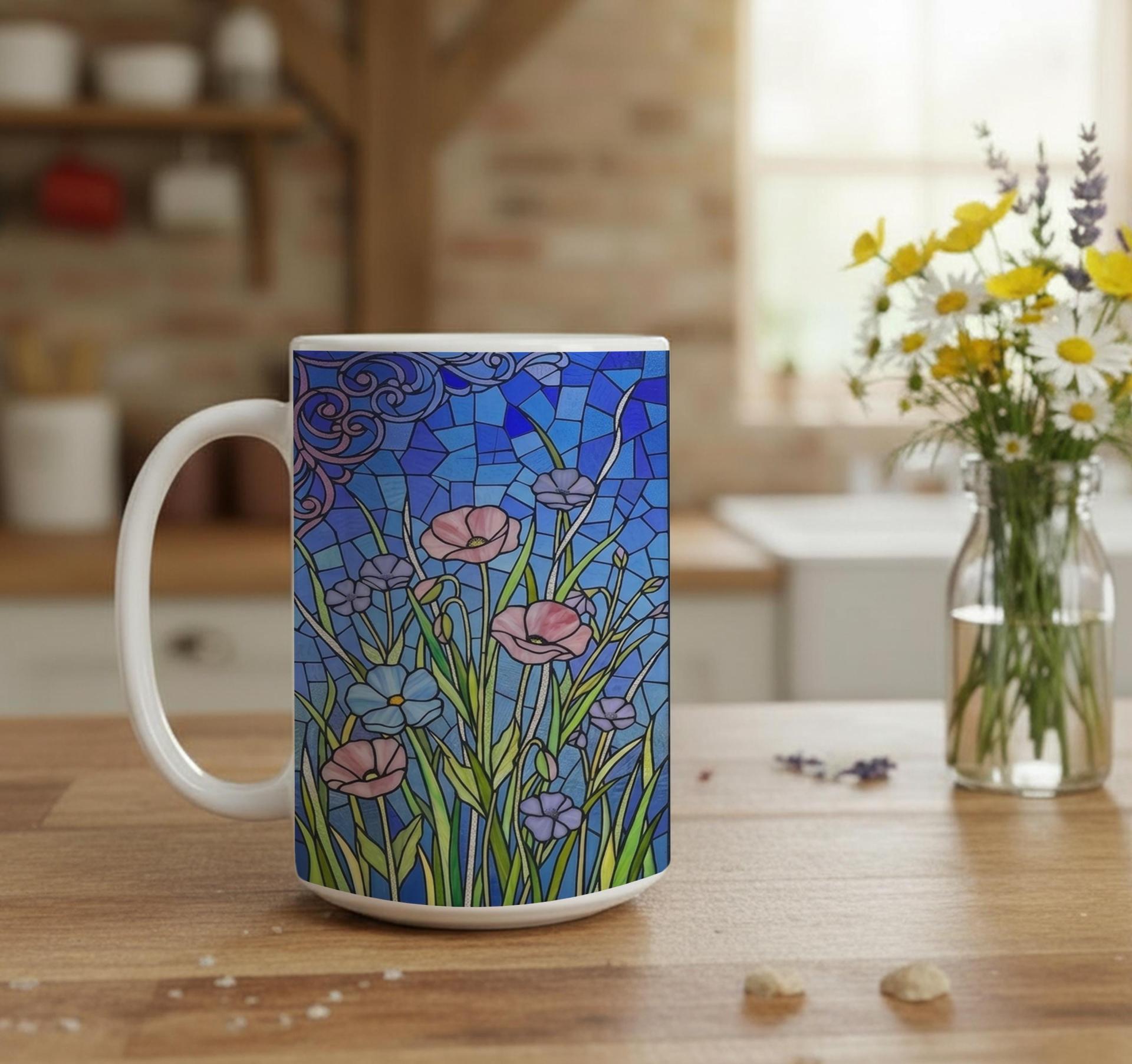 Floral Cups -  Large and Small Ceramic Mugs