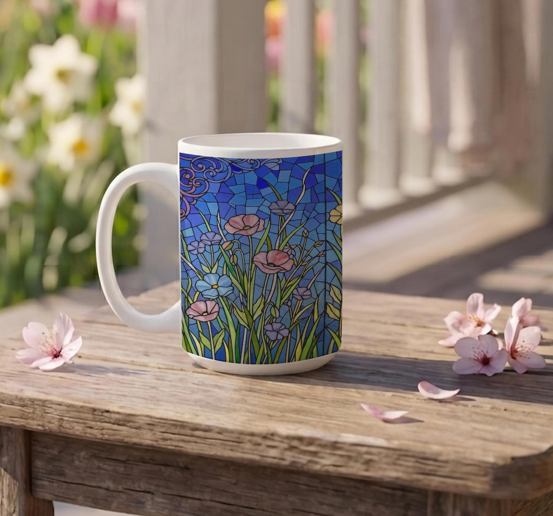 Floral Cups -  Large and Small Ceramic Mugs