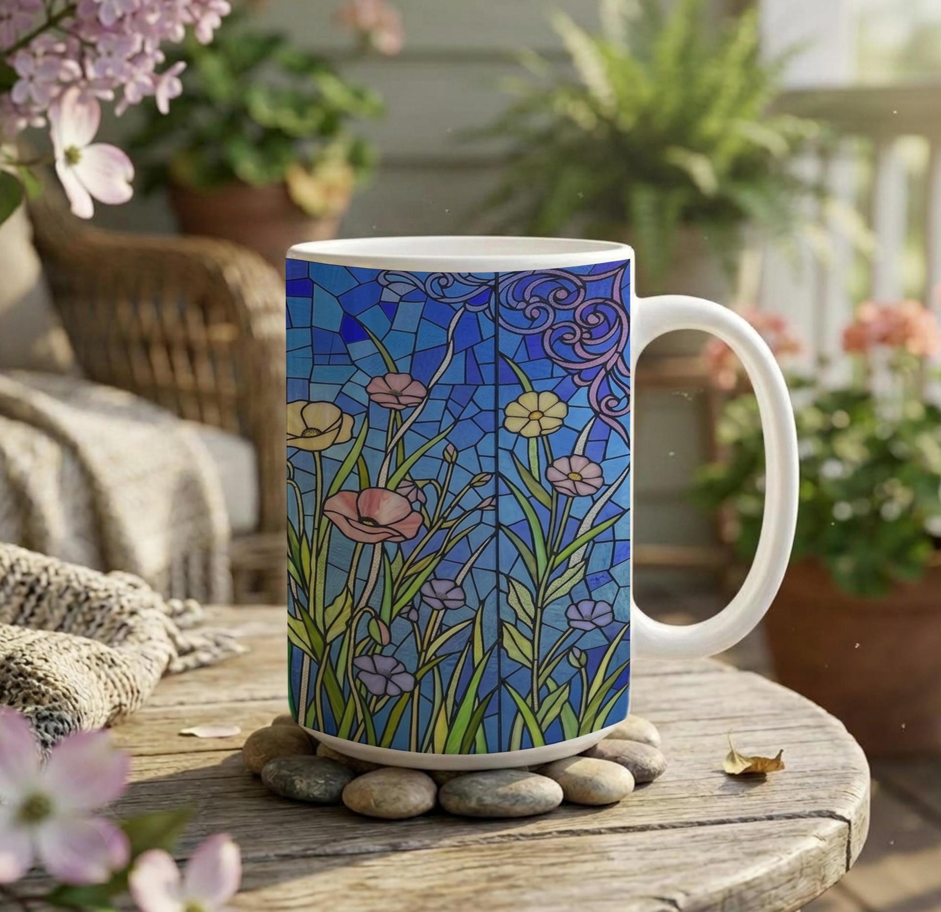 Floral Cups -  Large and Small Ceramic Mugs