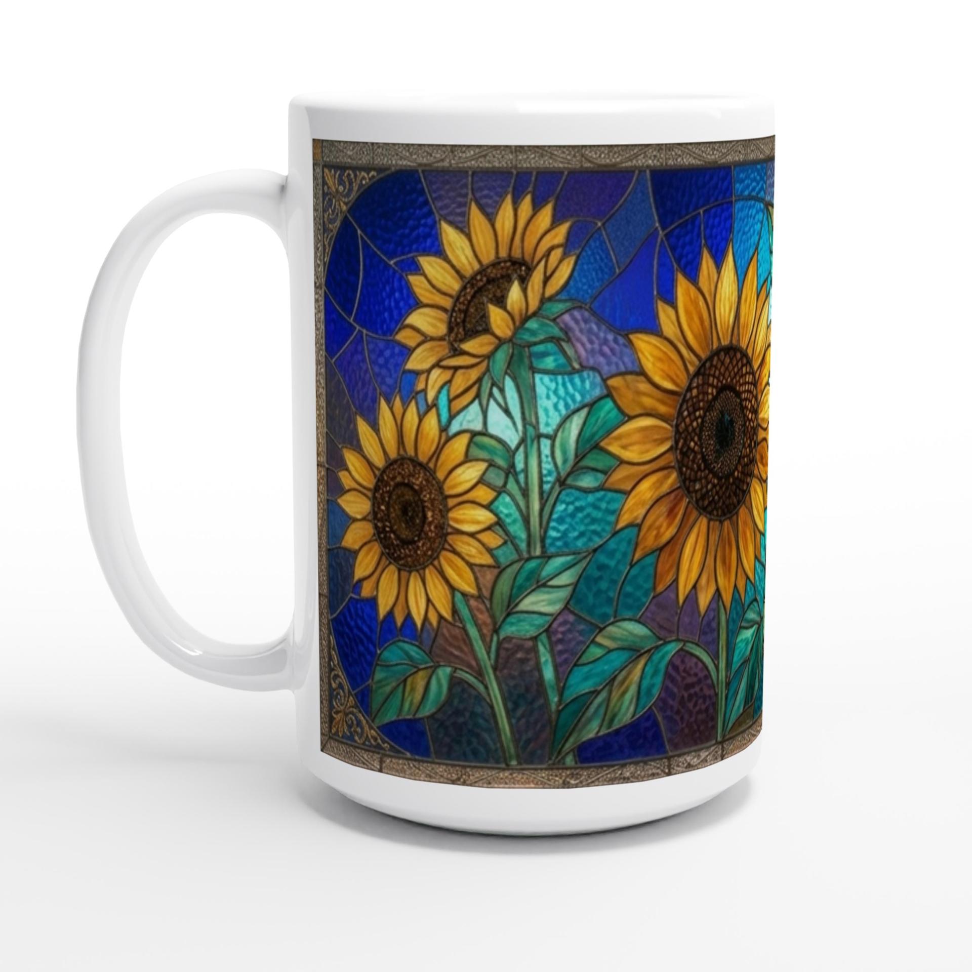Set of Big Mugs, Floral Cup Set, Large 15 oz Matching Cups