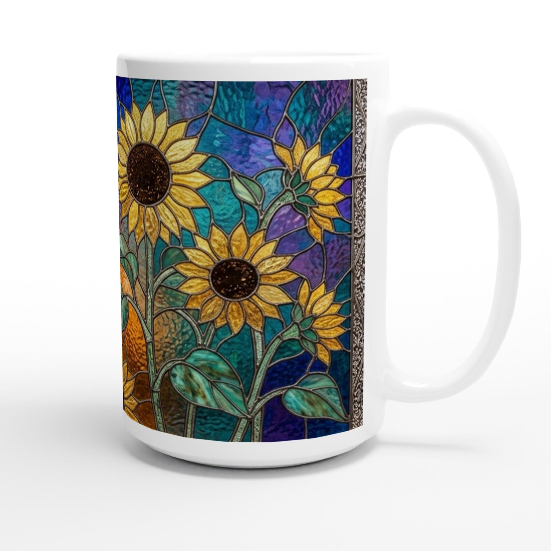 Set of Big Mugs, Floral Cup Set, Large 15 oz Matching Cups