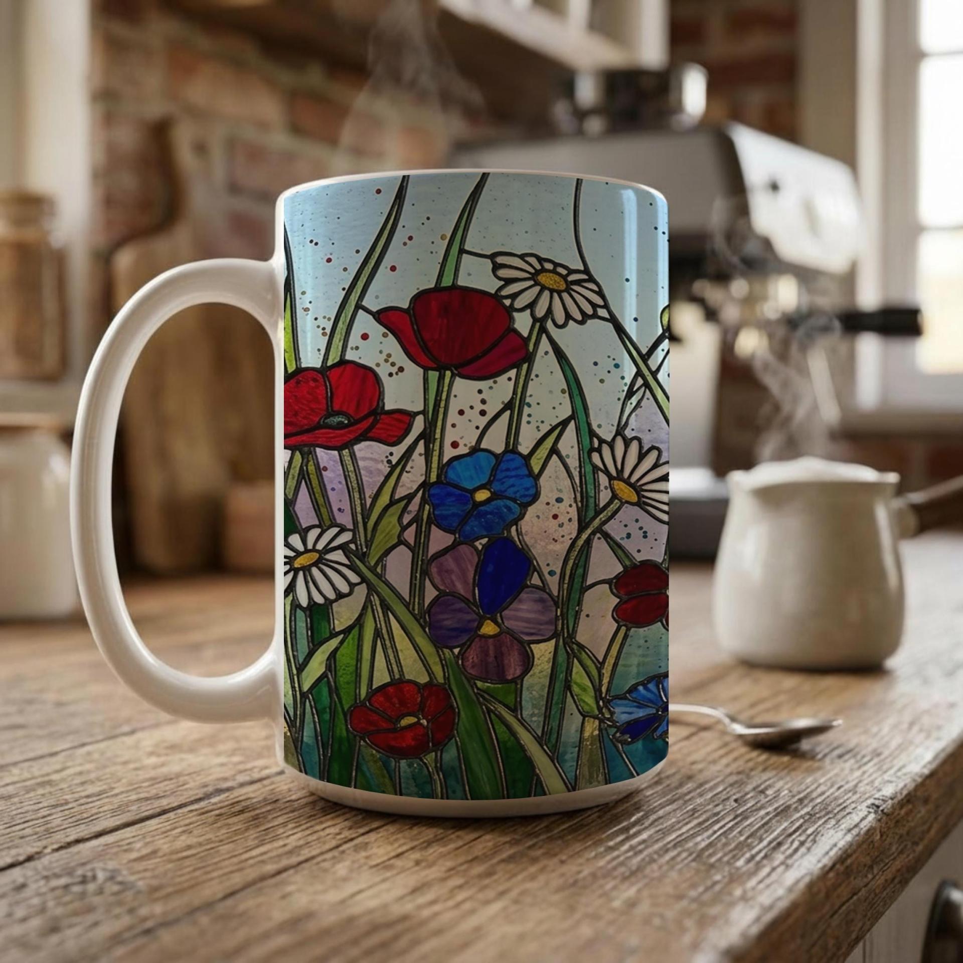Floral Cups -  Large and Small Ceramic Mugs