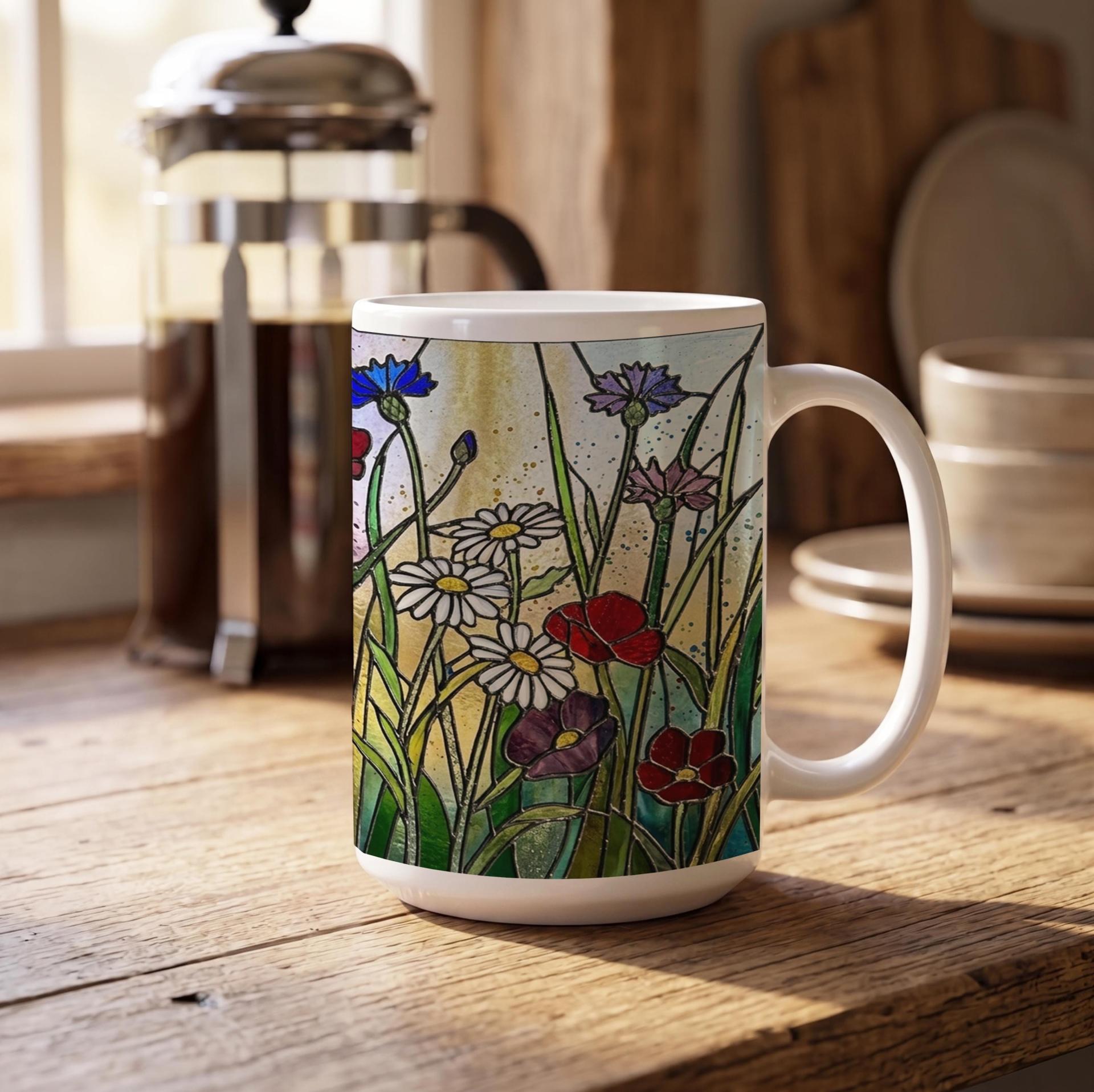 Floral Cups -  Large and Small Ceramic Mugs