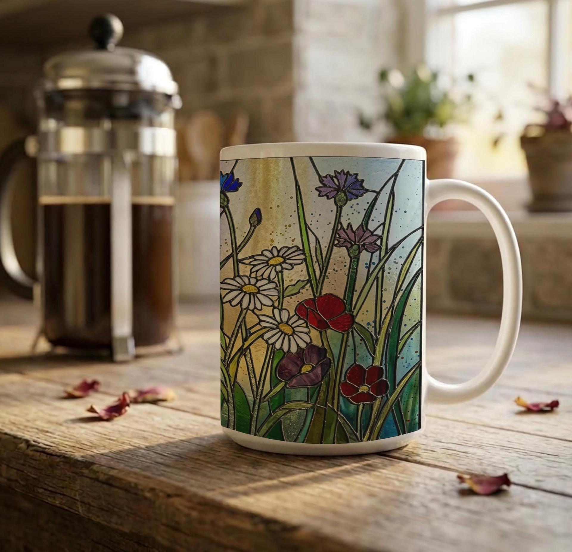 Floral Cups -  Large and Small Ceramic Mugs