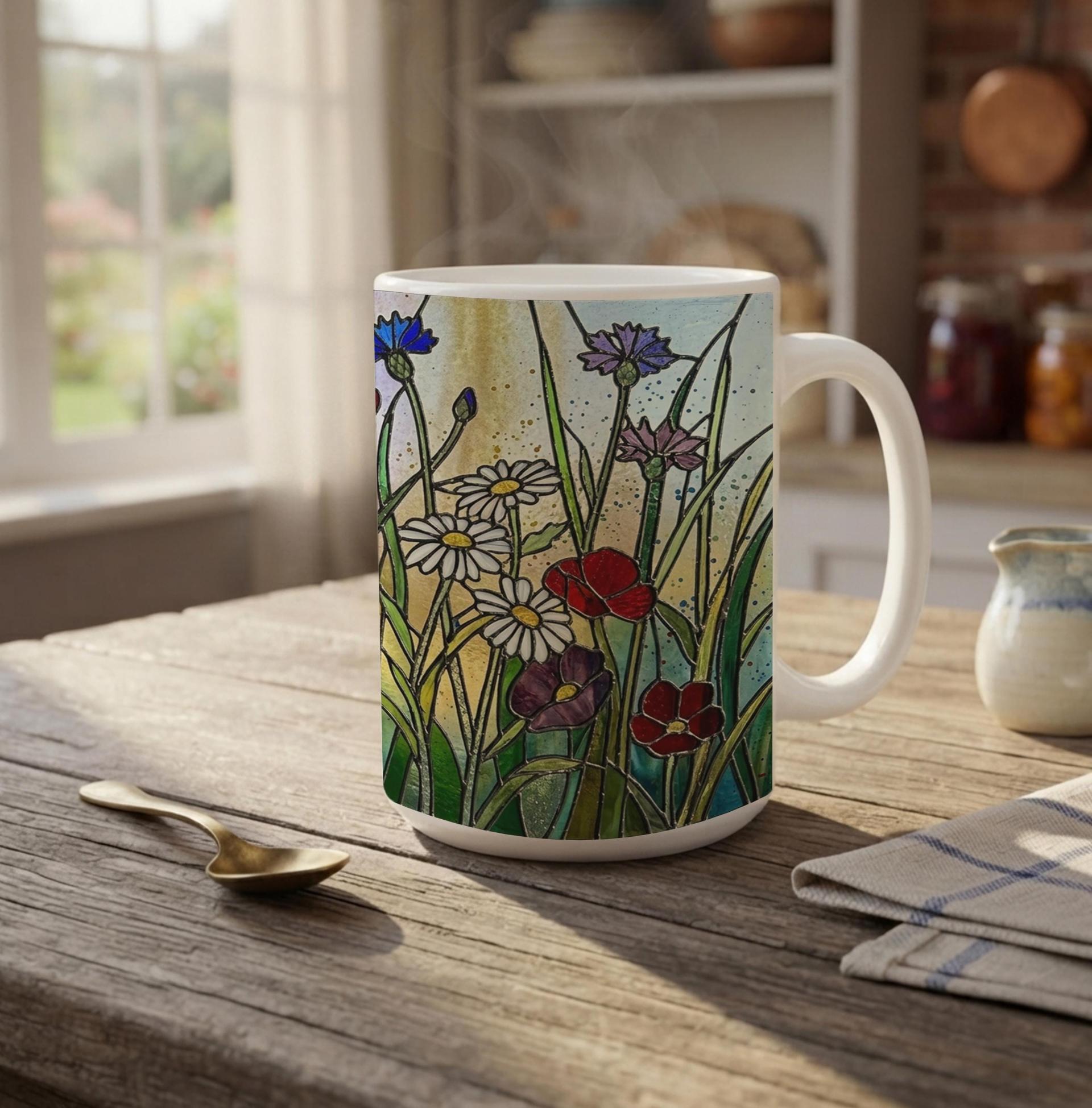 Floral Cups -  Large and Small Ceramic Mugs
