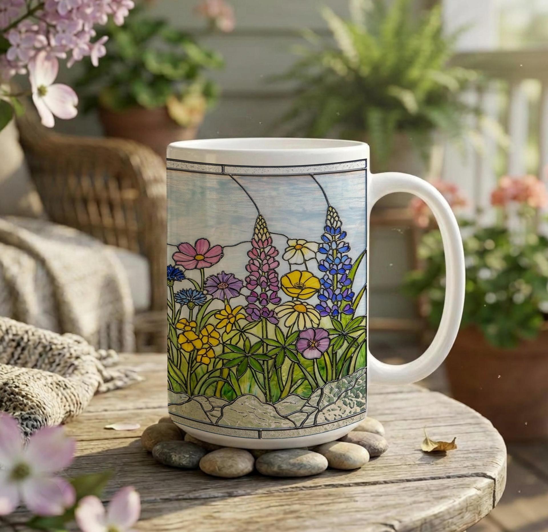 Floral Cups -  Large and Small Ceramic Mugs
