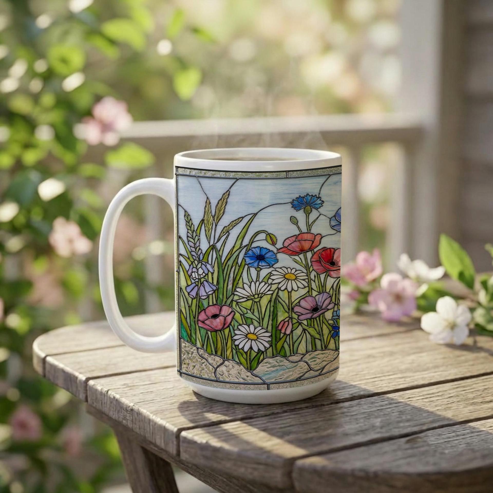 Floral Cups -  Large and Small Ceramic Mugs