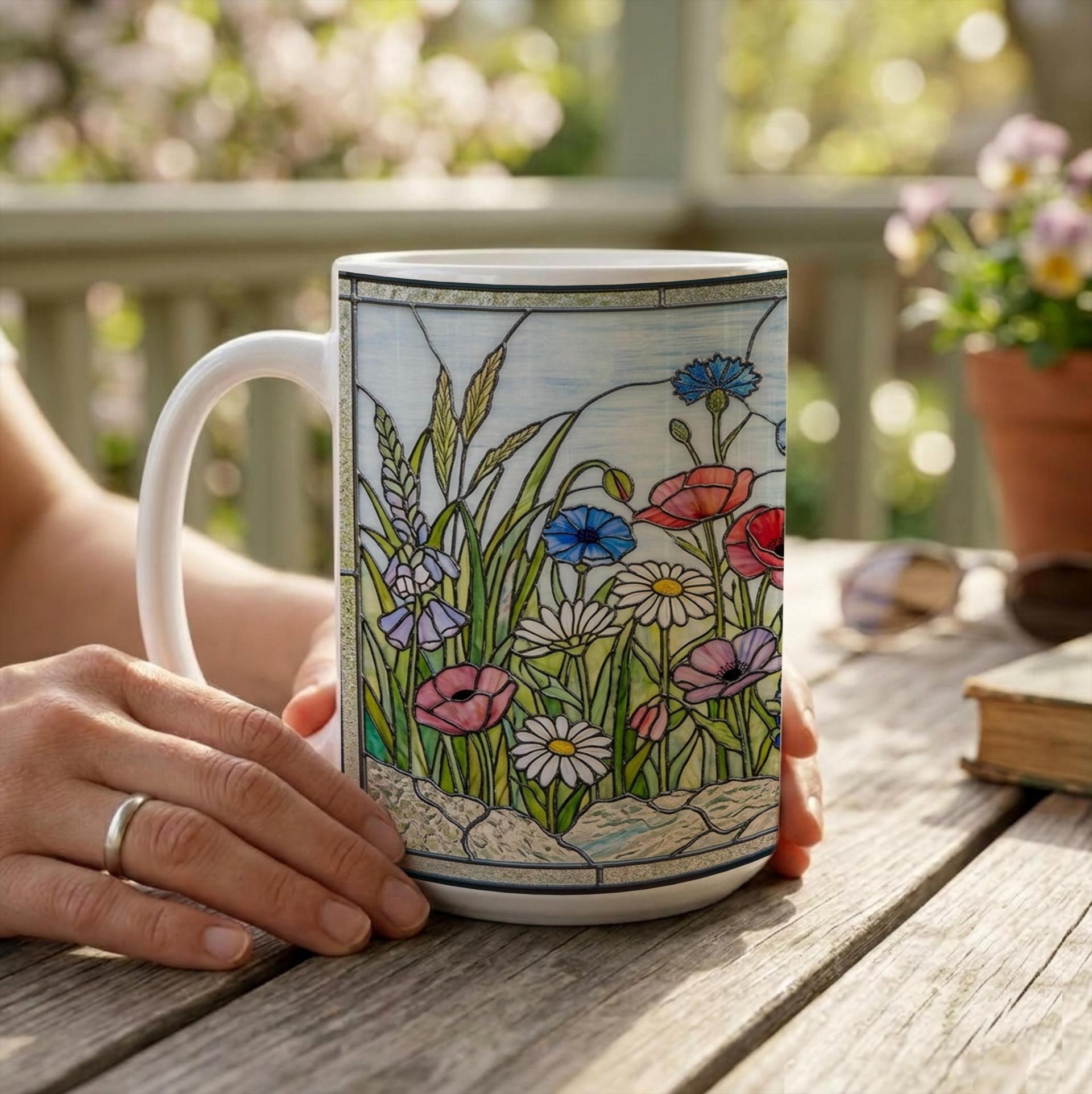 Floral Cups -  Large and Small Ceramic Mugs