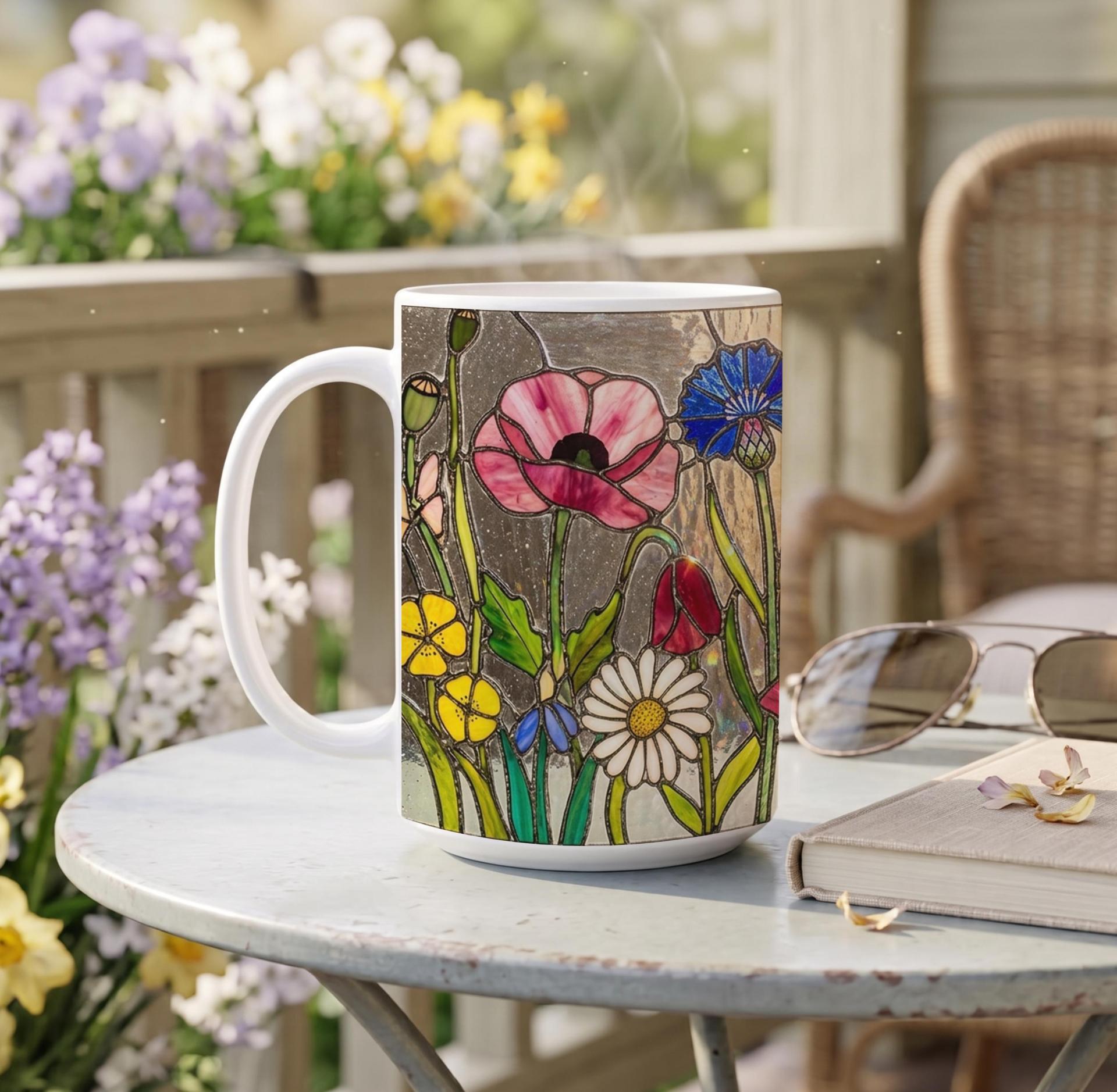Floral Cups -  Large and Small Ceramic Mugs