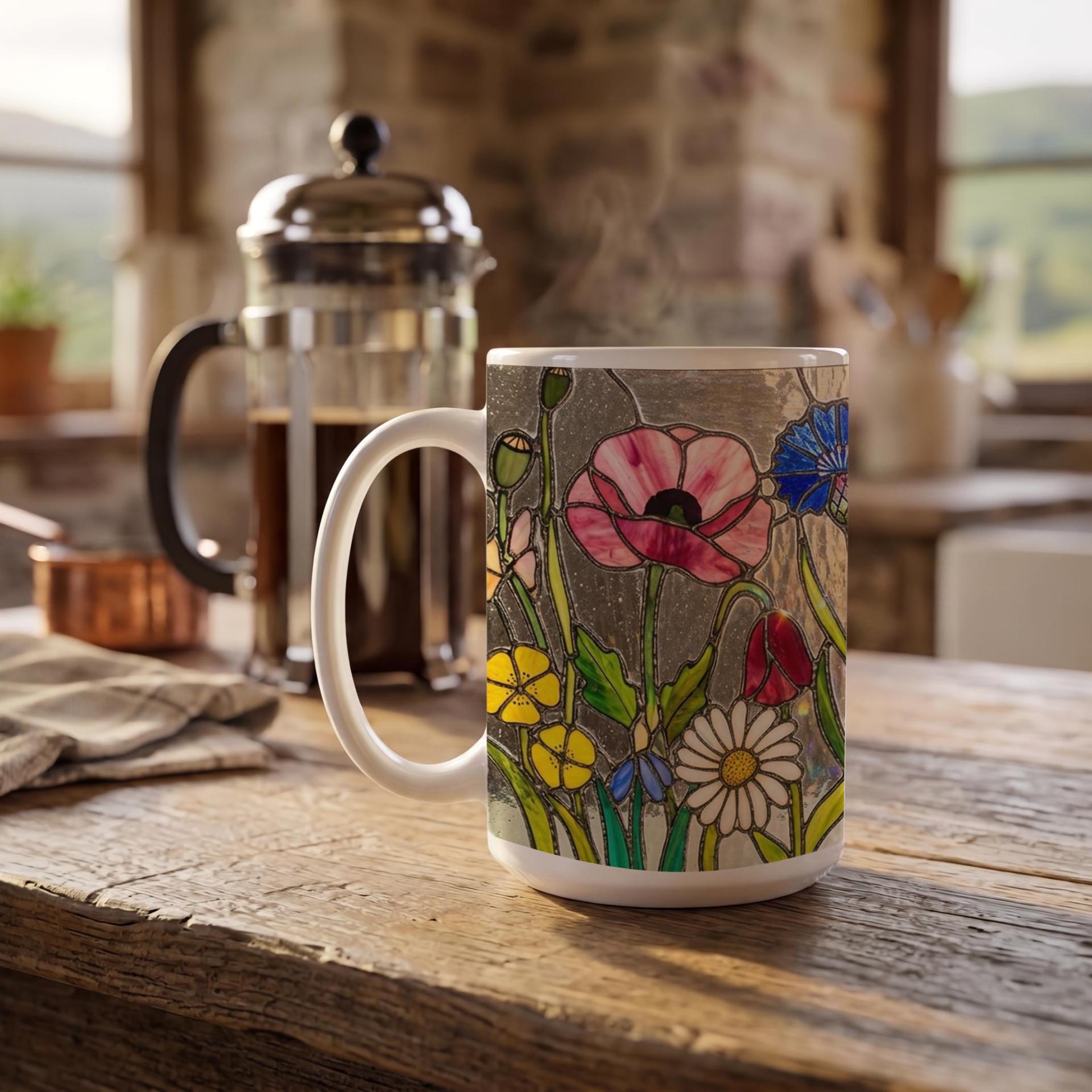 Floral Cups -  Large and Small Ceramic Mugs