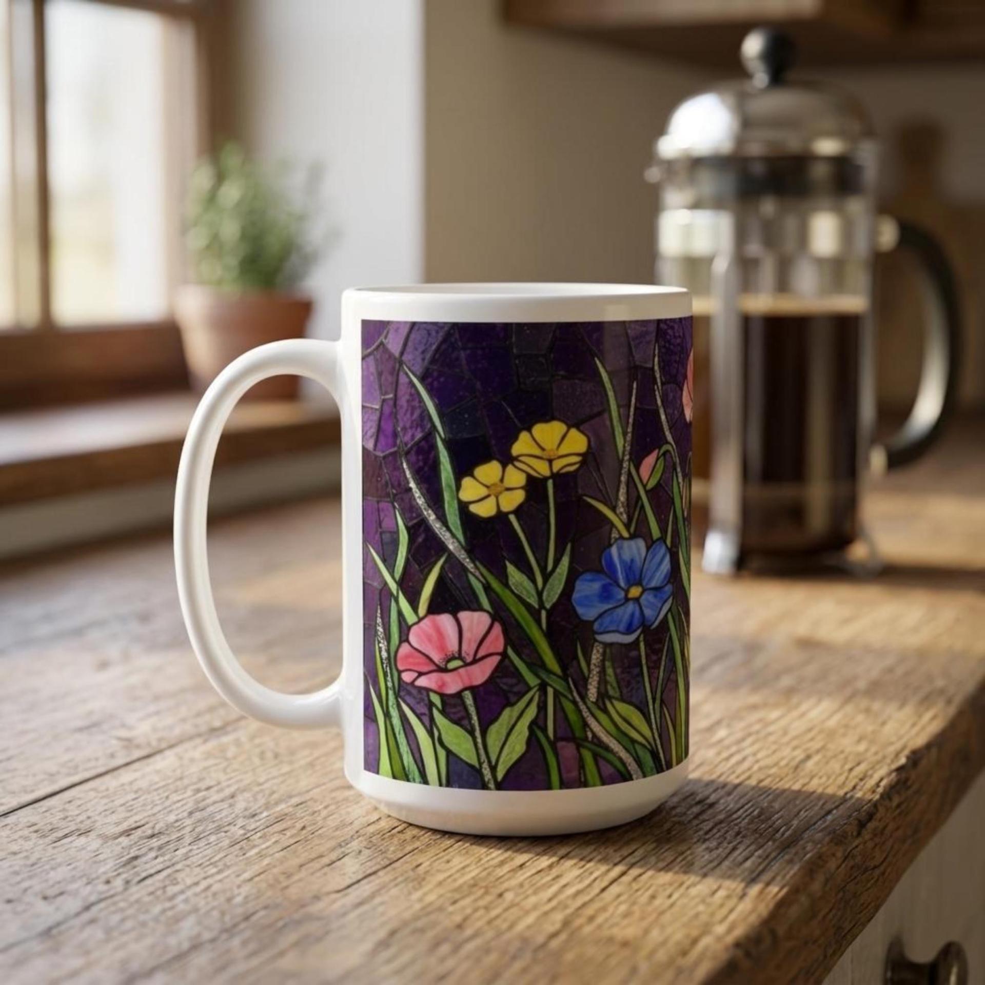 Floral Cups -  Large and Small Ceramic Mugs