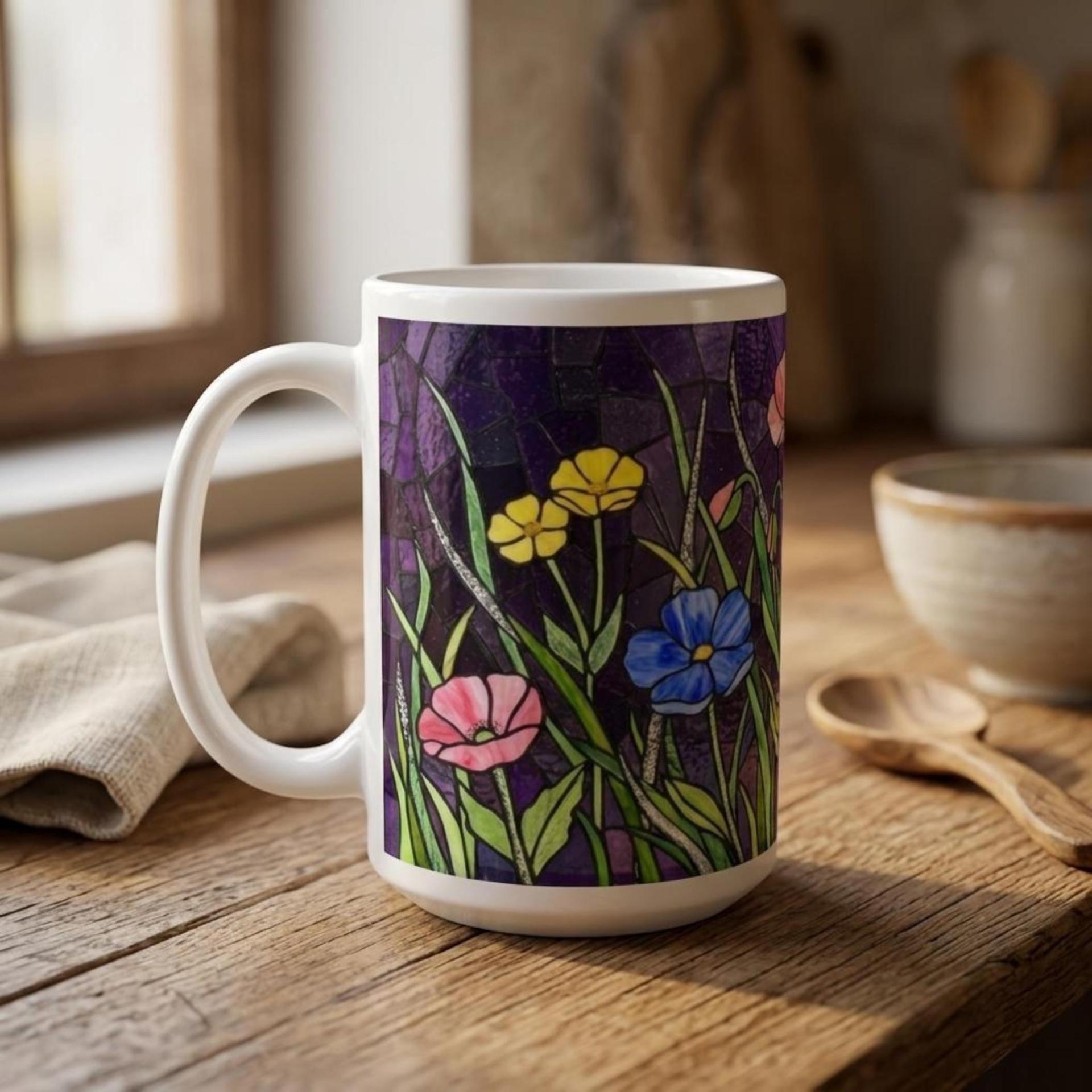 Floral Cups -  Large and Small Ceramic Mugs
