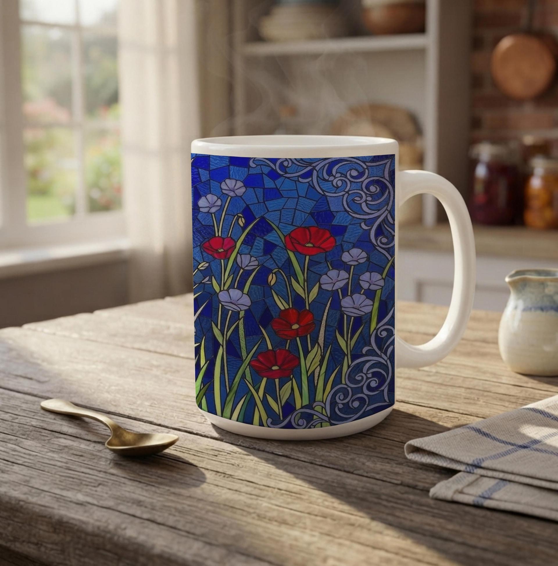 Floral Cups -  Large and Small Ceramic Mugs