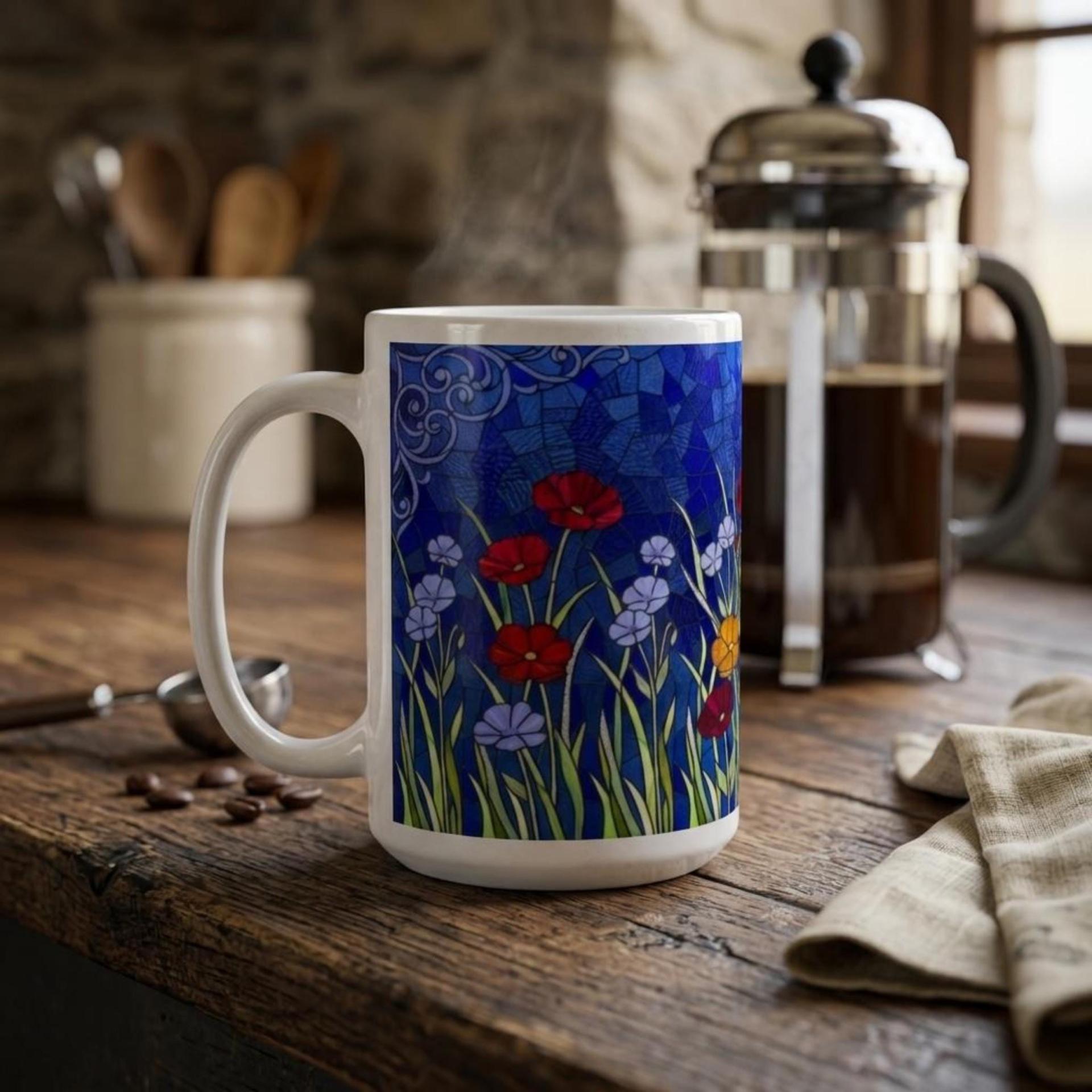 Floral Cups -  Large and Small Ceramic Mugs