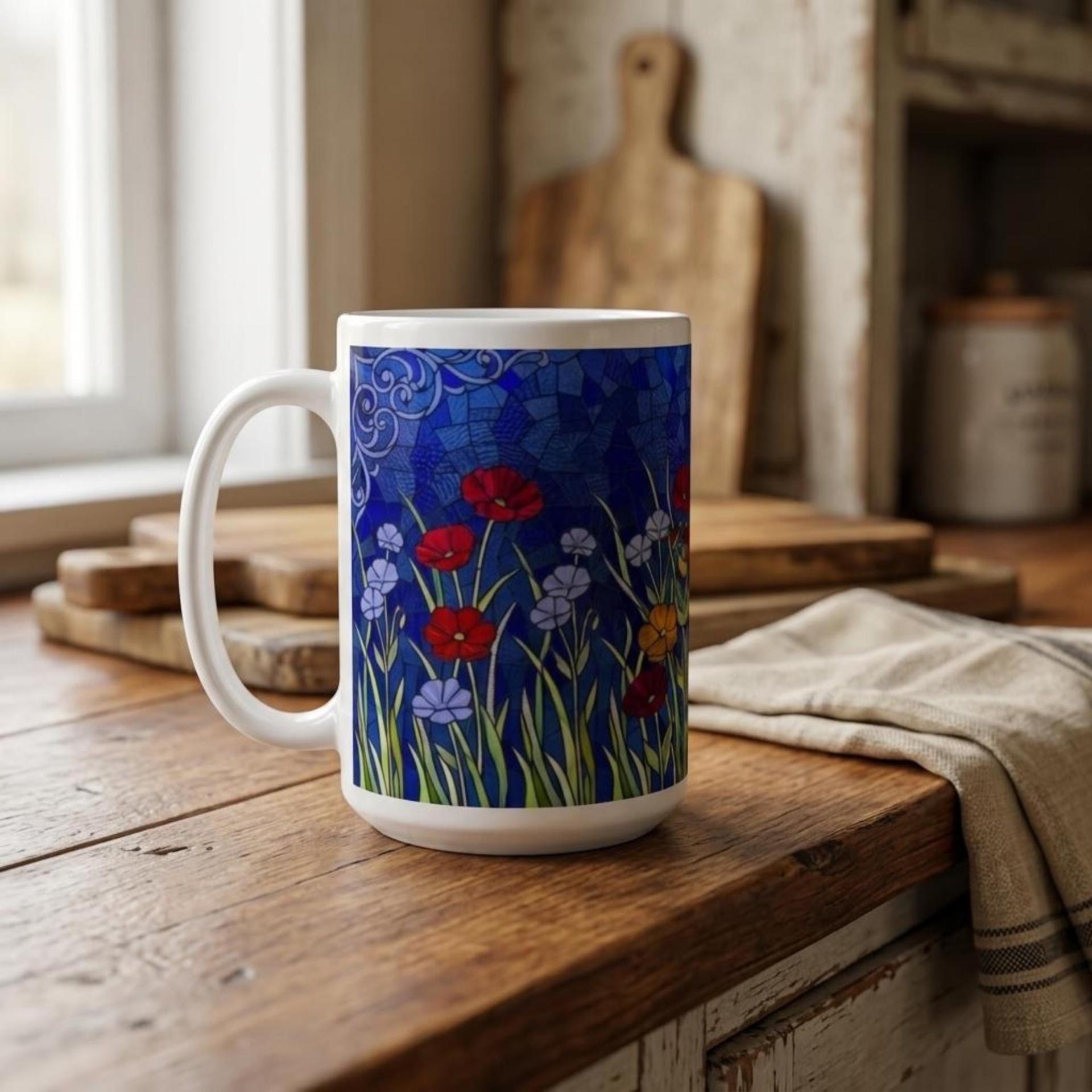Floral Cups -  Large and Small Ceramic Mugs