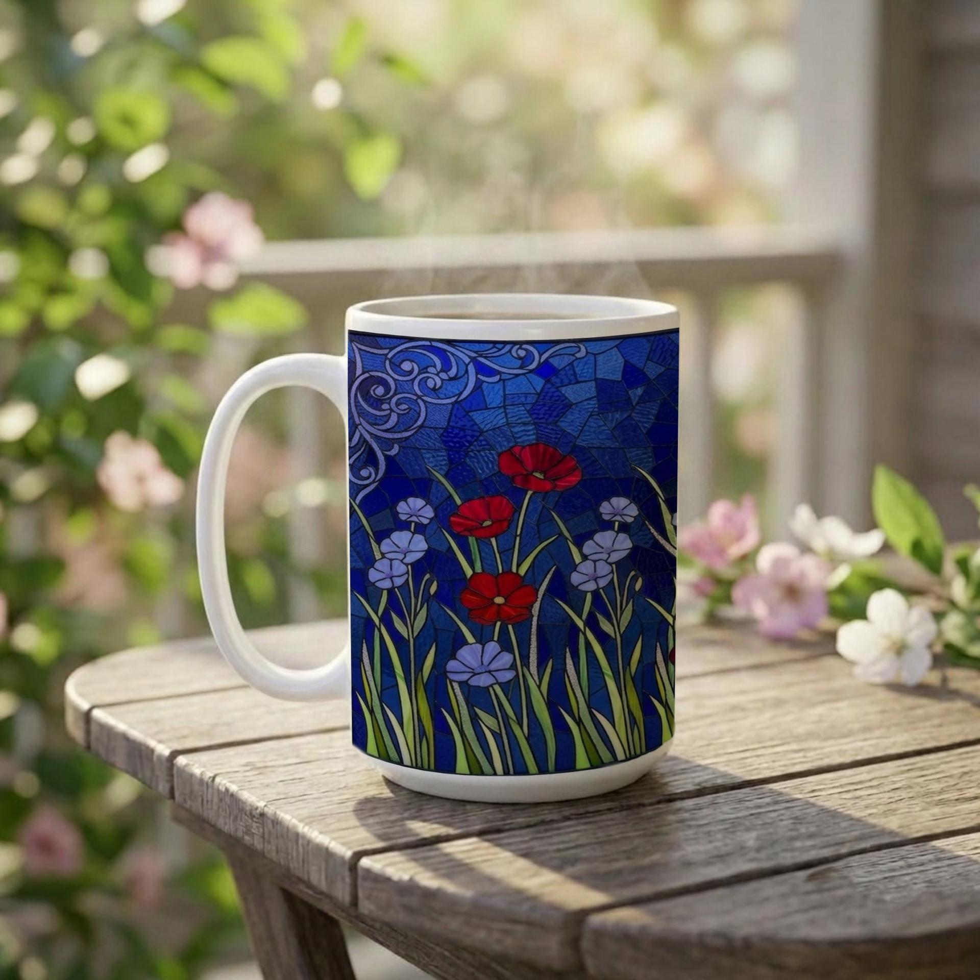 Floral Cups -  Large and Small Ceramic Mugs