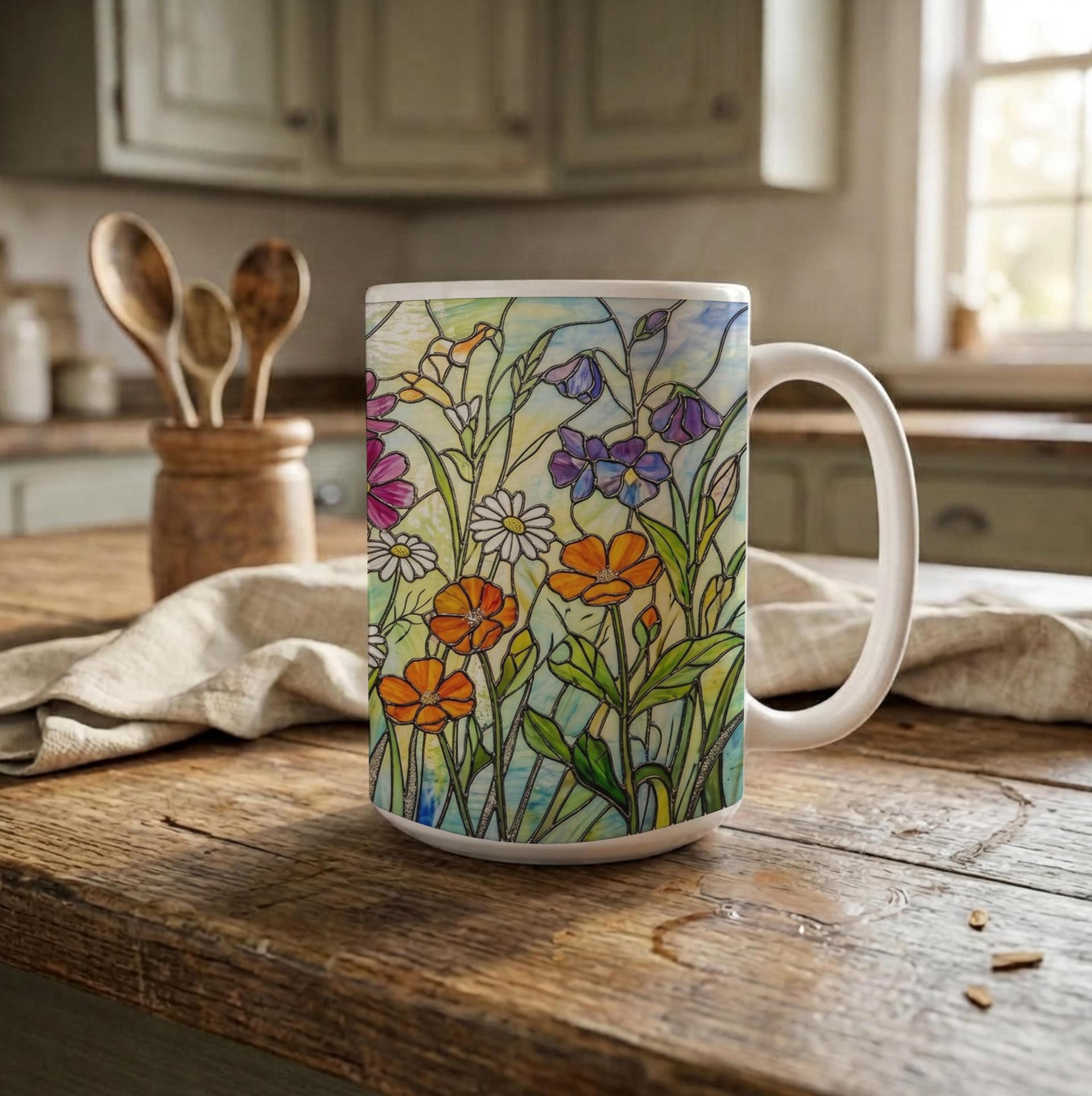 Floral Cups -  Large and Small Ceramic Mugs