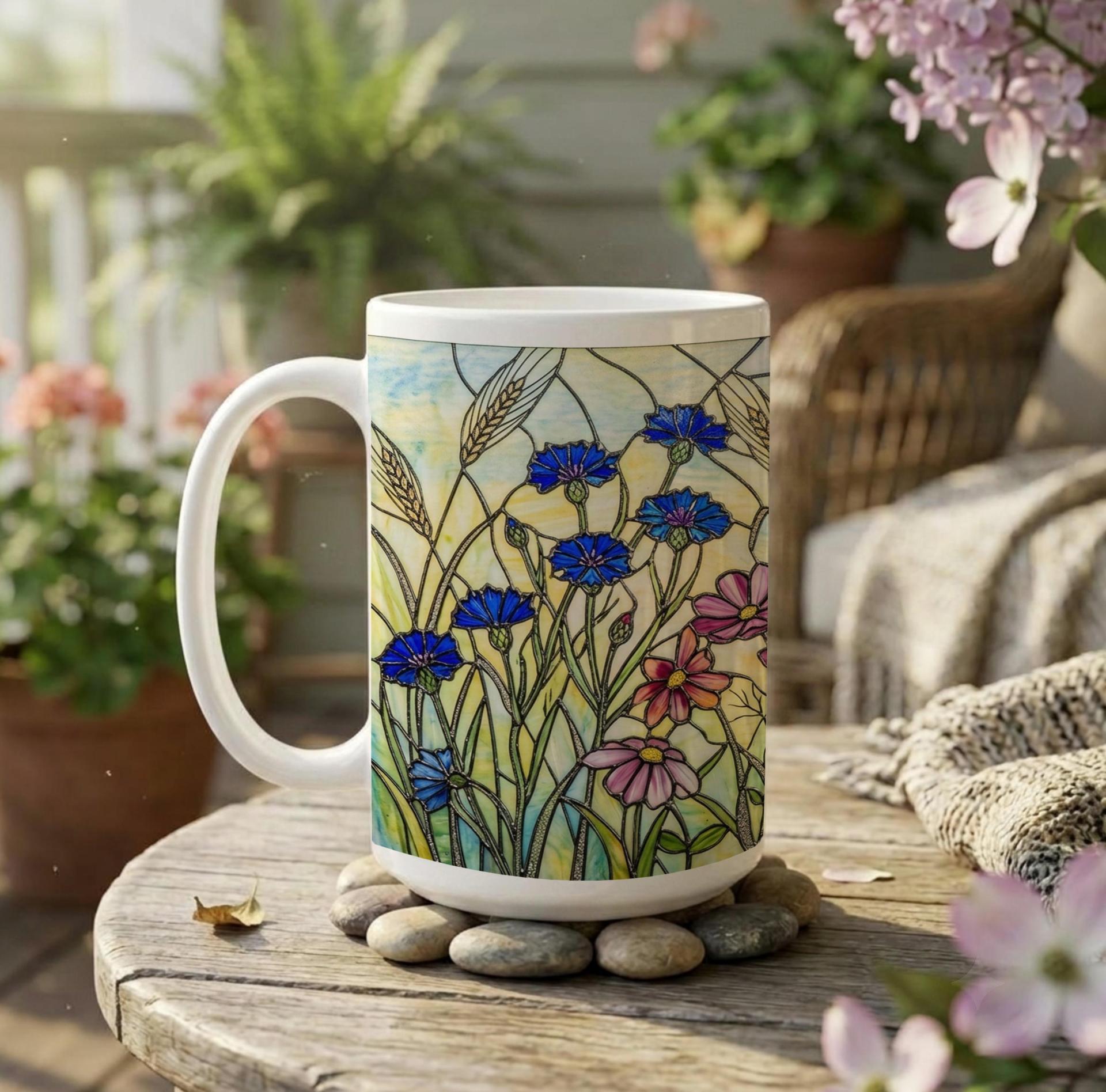 Floral Cups -  Large and Small Ceramic Mugs