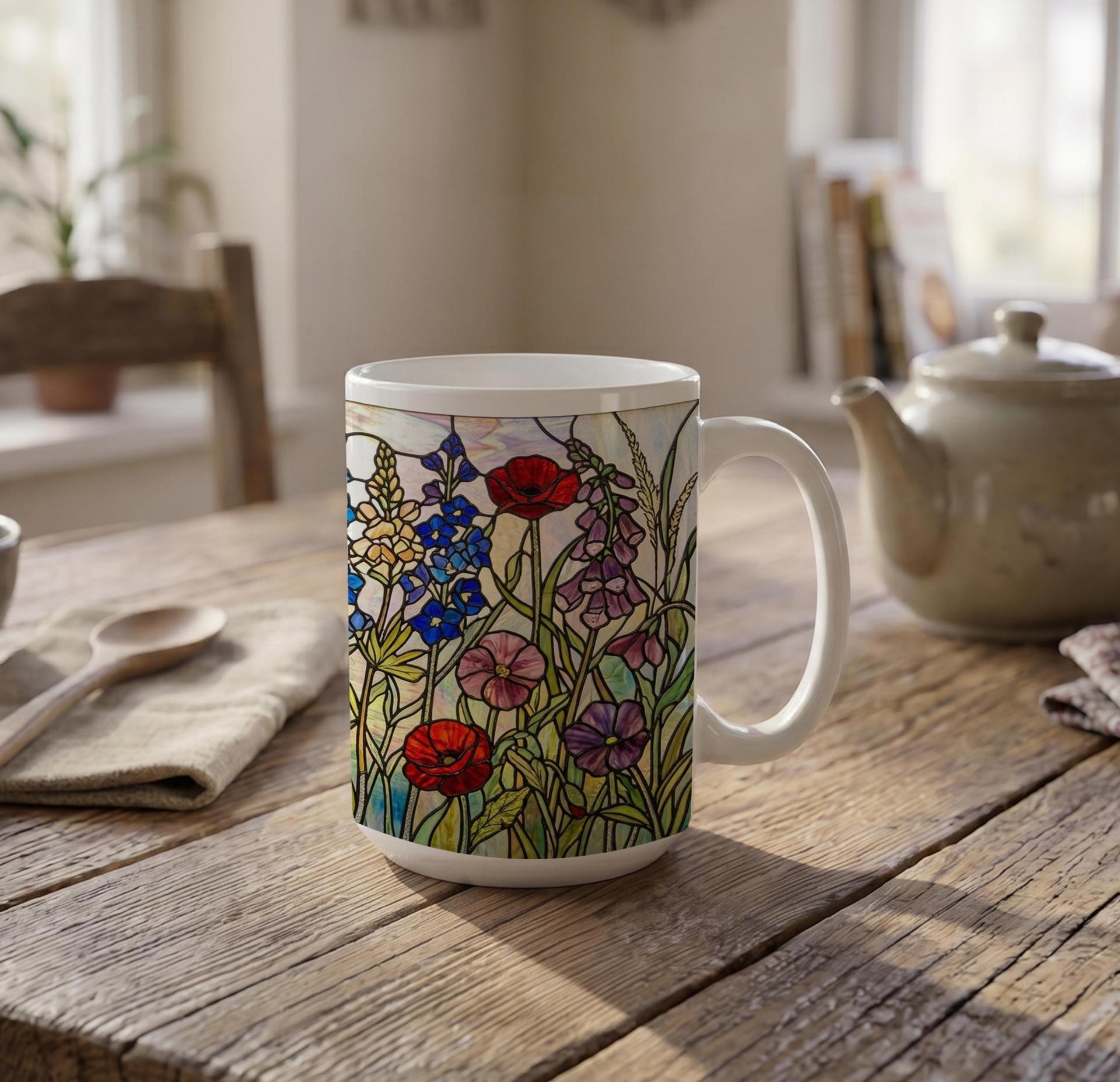 Floral Cups -  Large and Small Ceramic Mugs