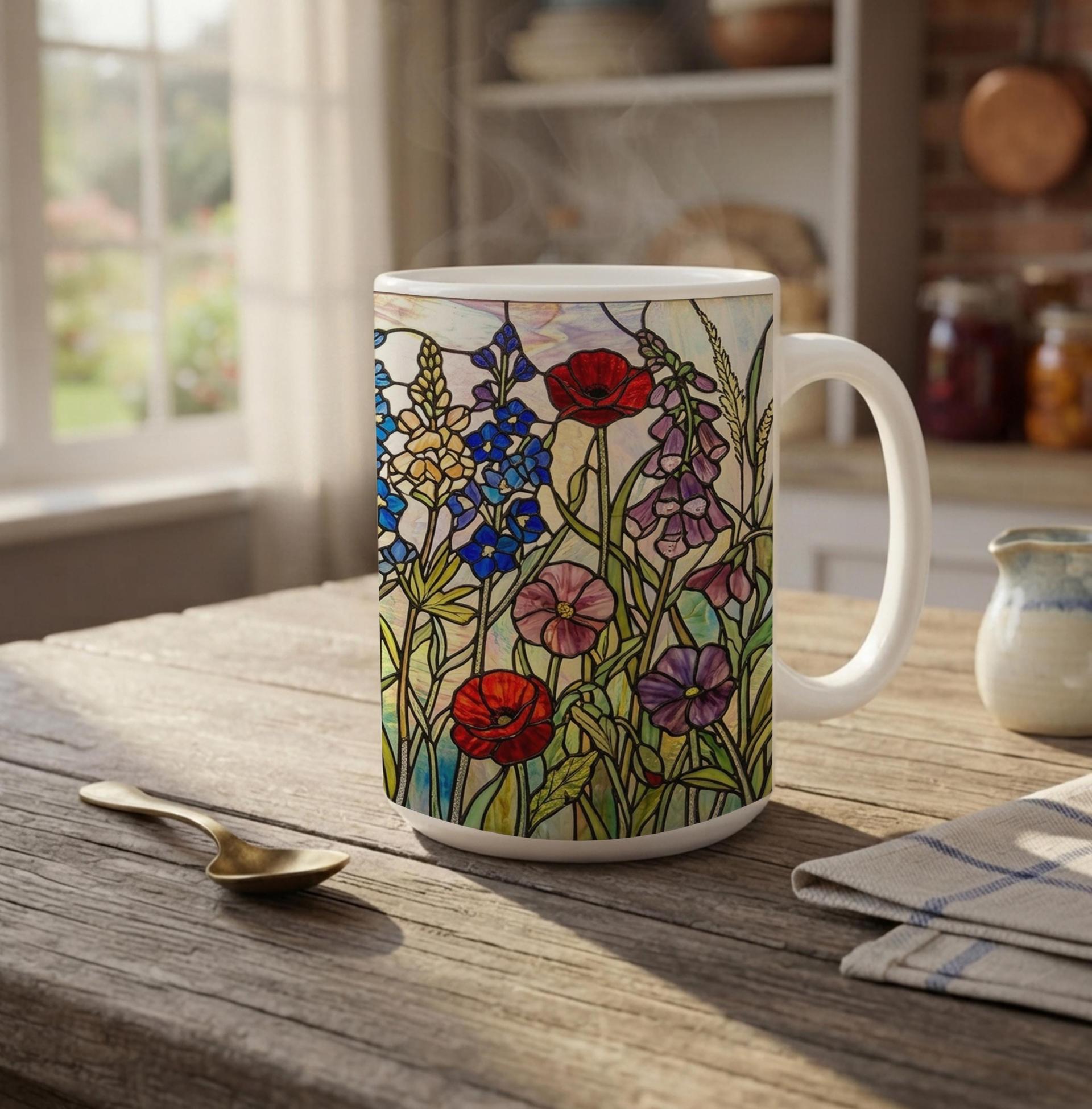 Floral Cups -  Large and Small Ceramic Mugs