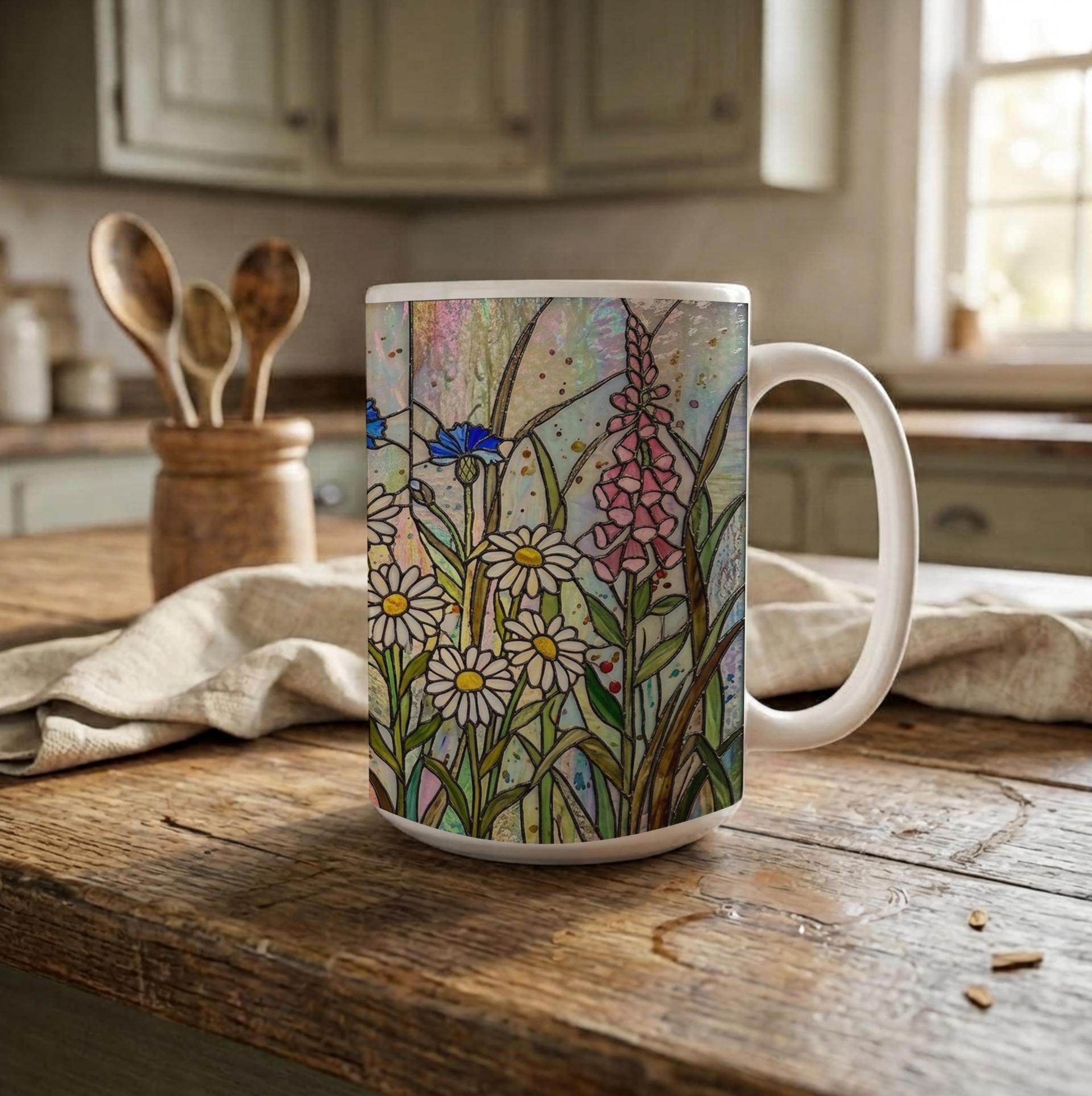 Floral Cups -  Large and Small Ceramic Mugs