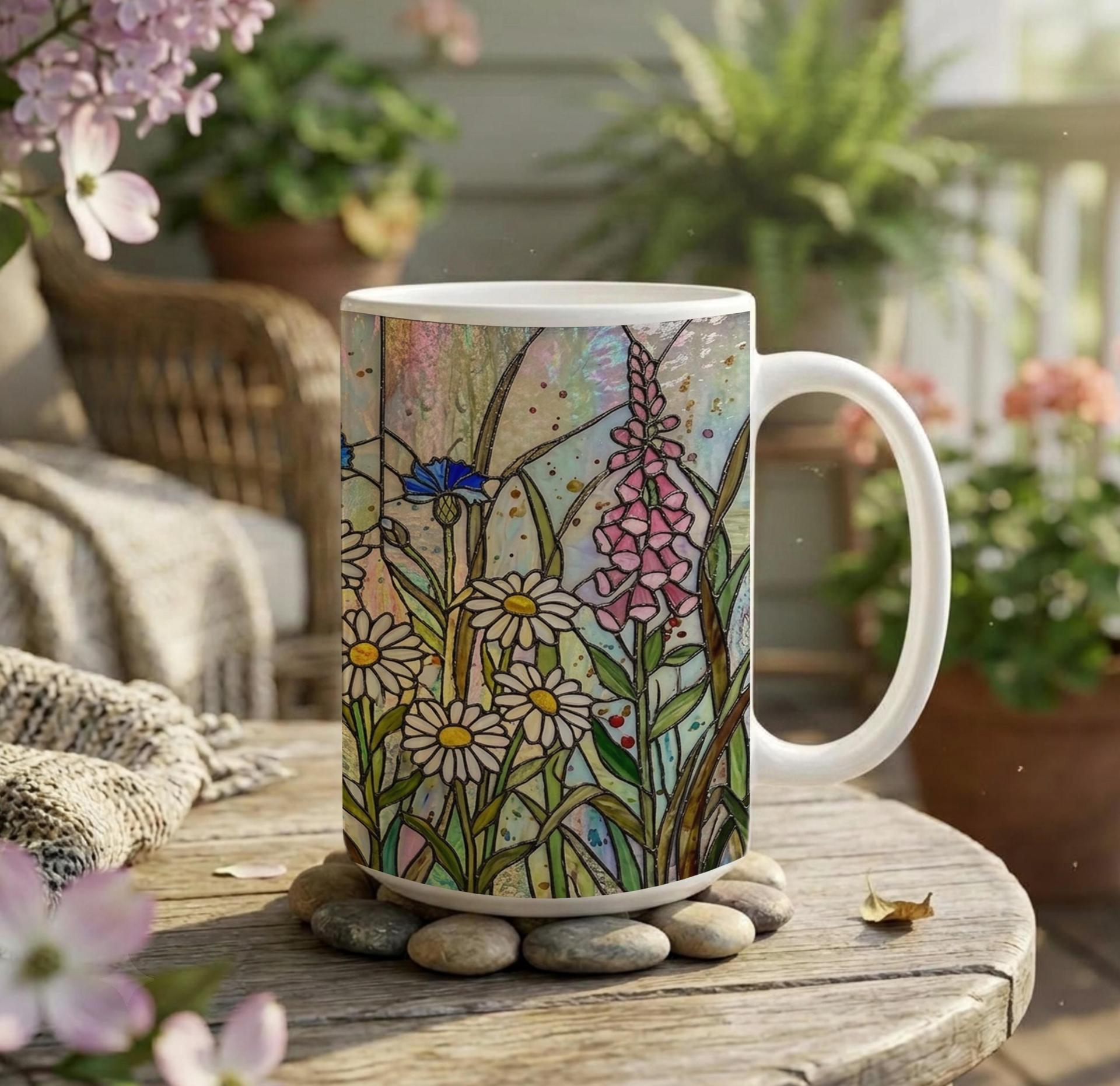 Floral Cups -  Large and Small Ceramic Mugs