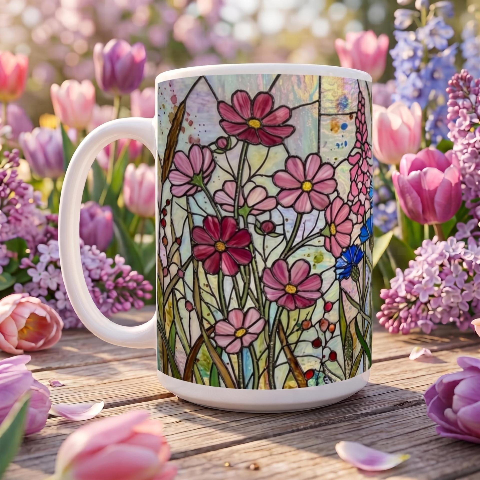 Floral Cups -  Large and Small Ceramic Mugs