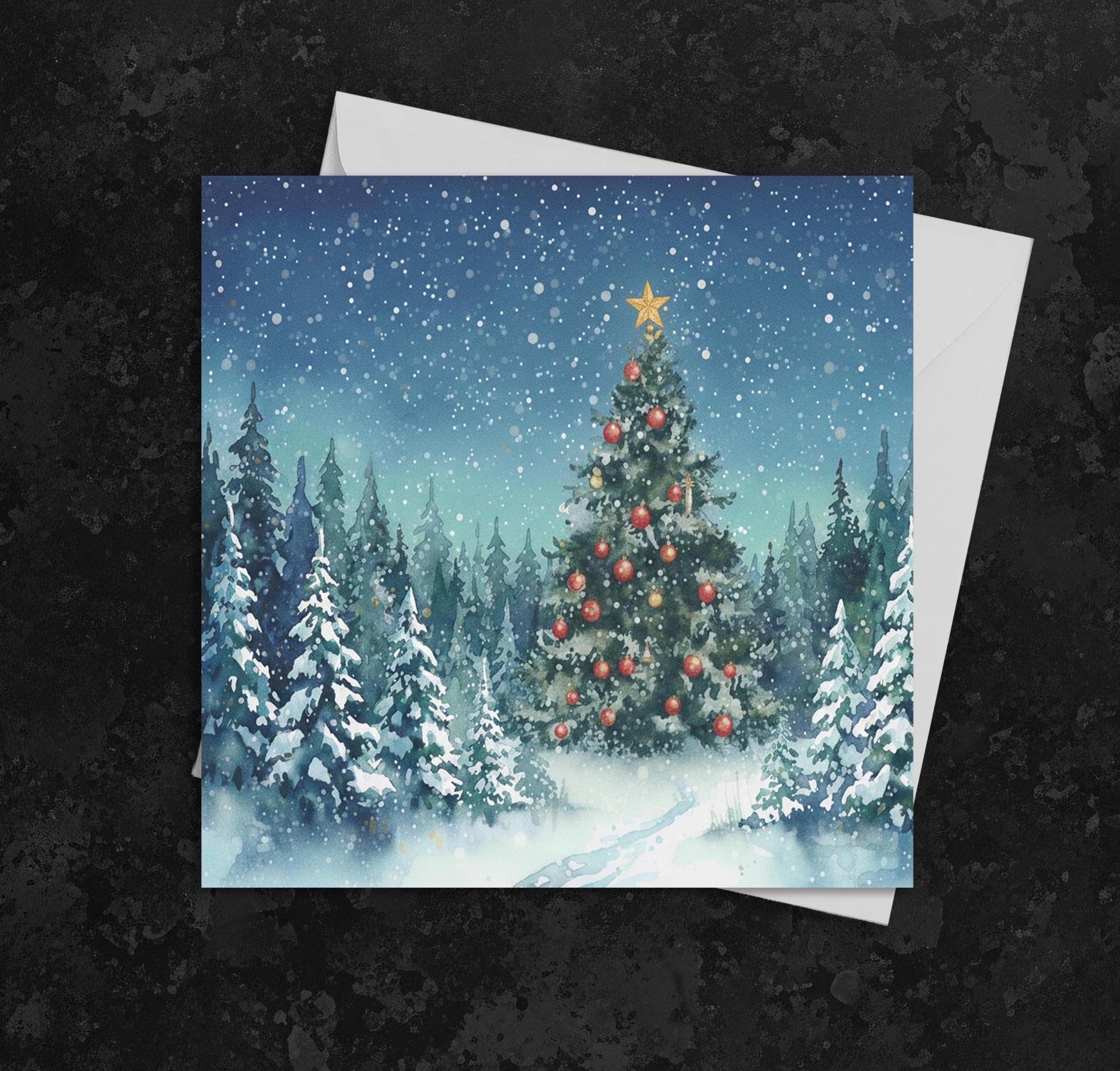 Holiday Greeting Cards, Christmas Trees, Bulk Set of Gift Cards