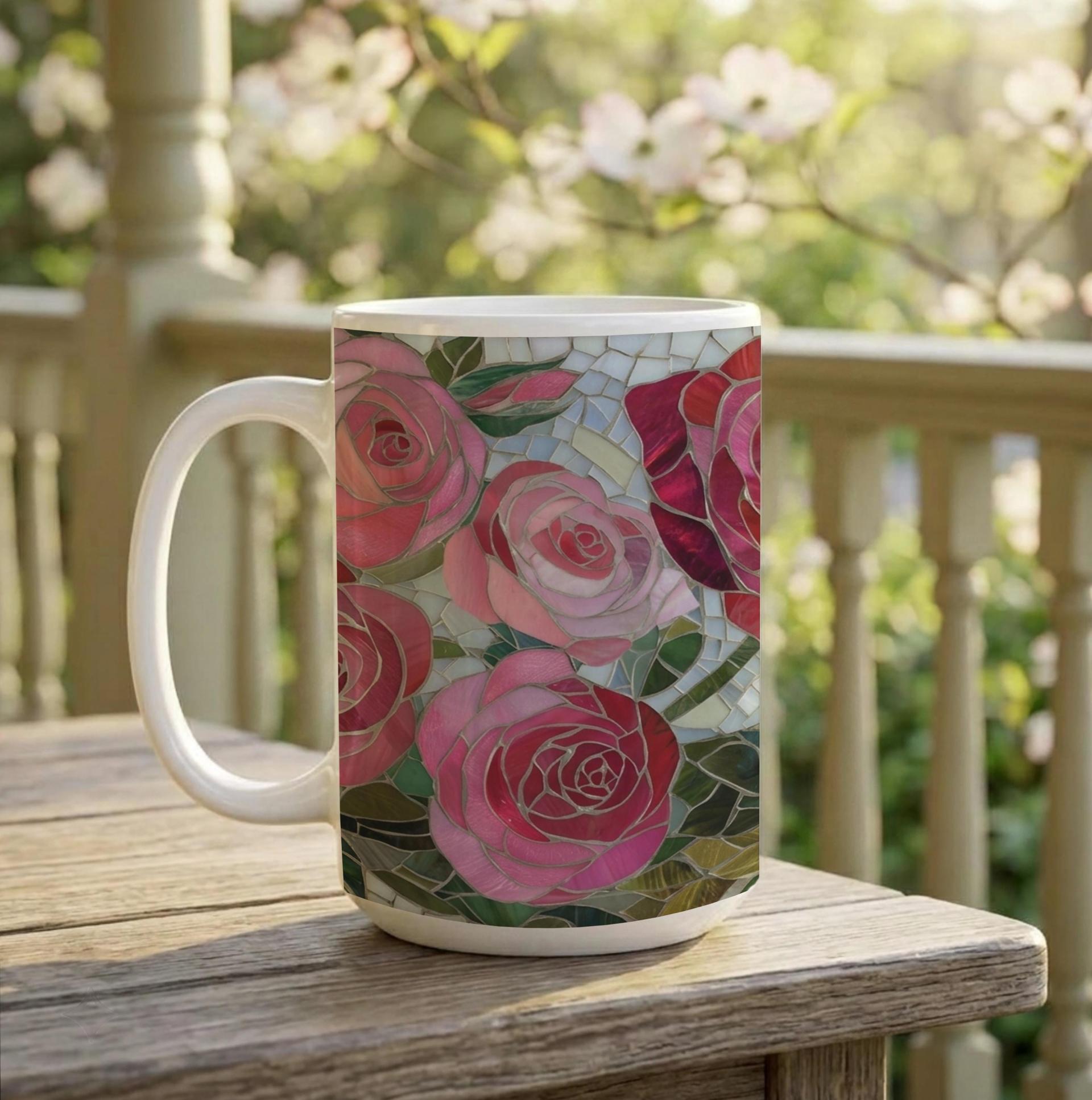Roses- Floral Cups -  Large and Small Ceramic Mugs