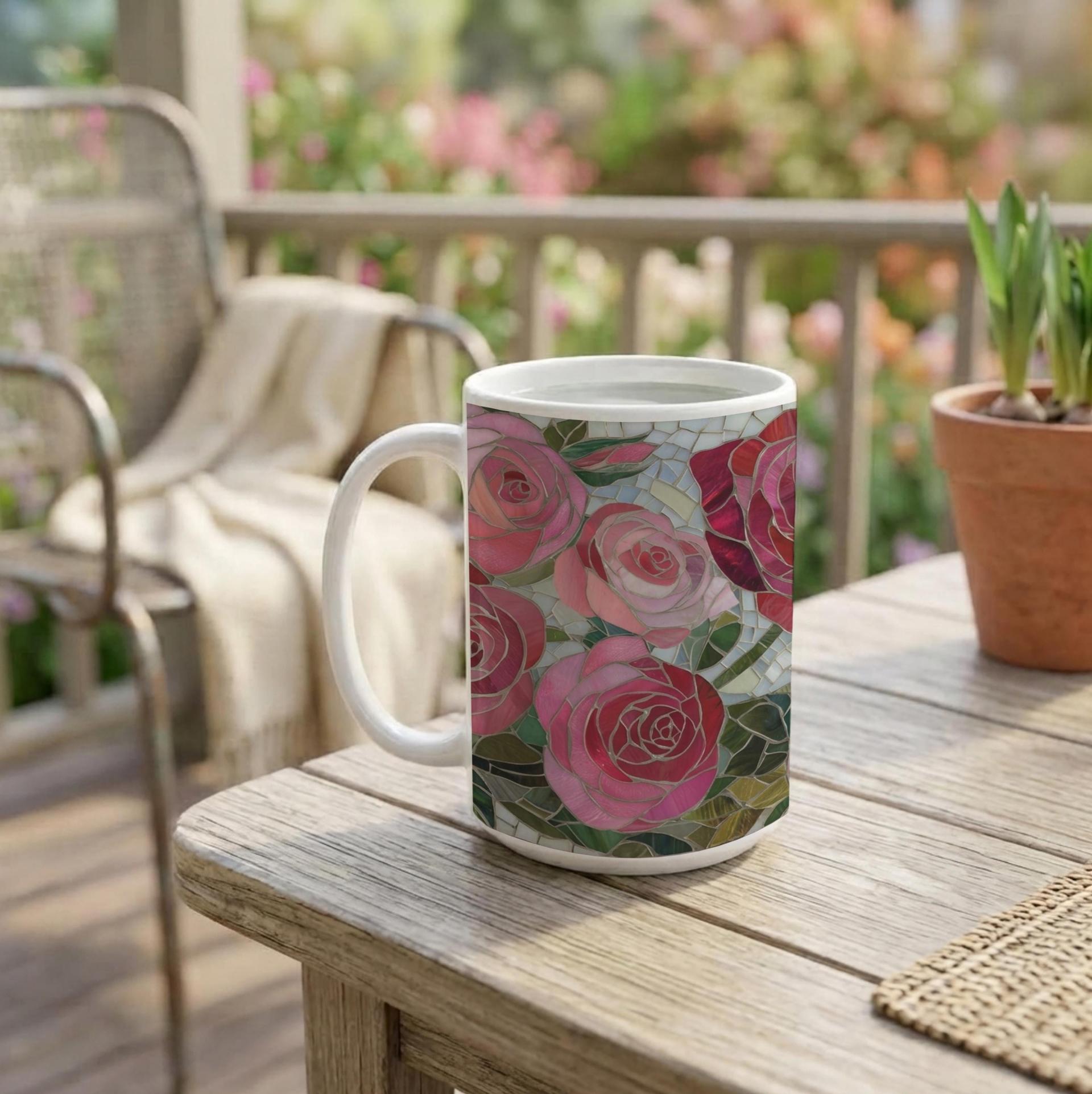 Roses- Floral Cups -  Large and Small Ceramic Mugs