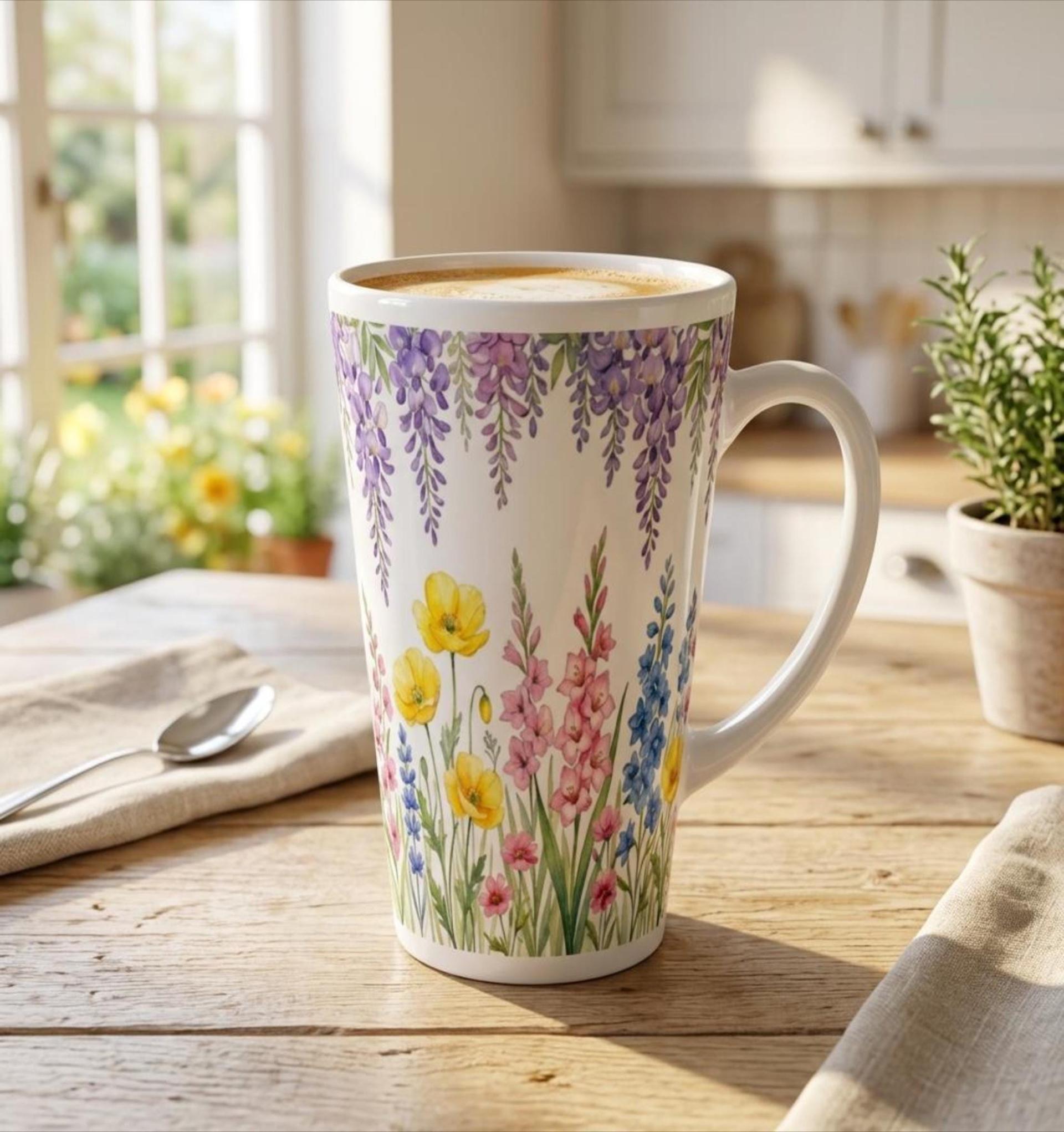 Latte 17oz Ceramic Mug - Coffee or Tea Cup, Extra Tall