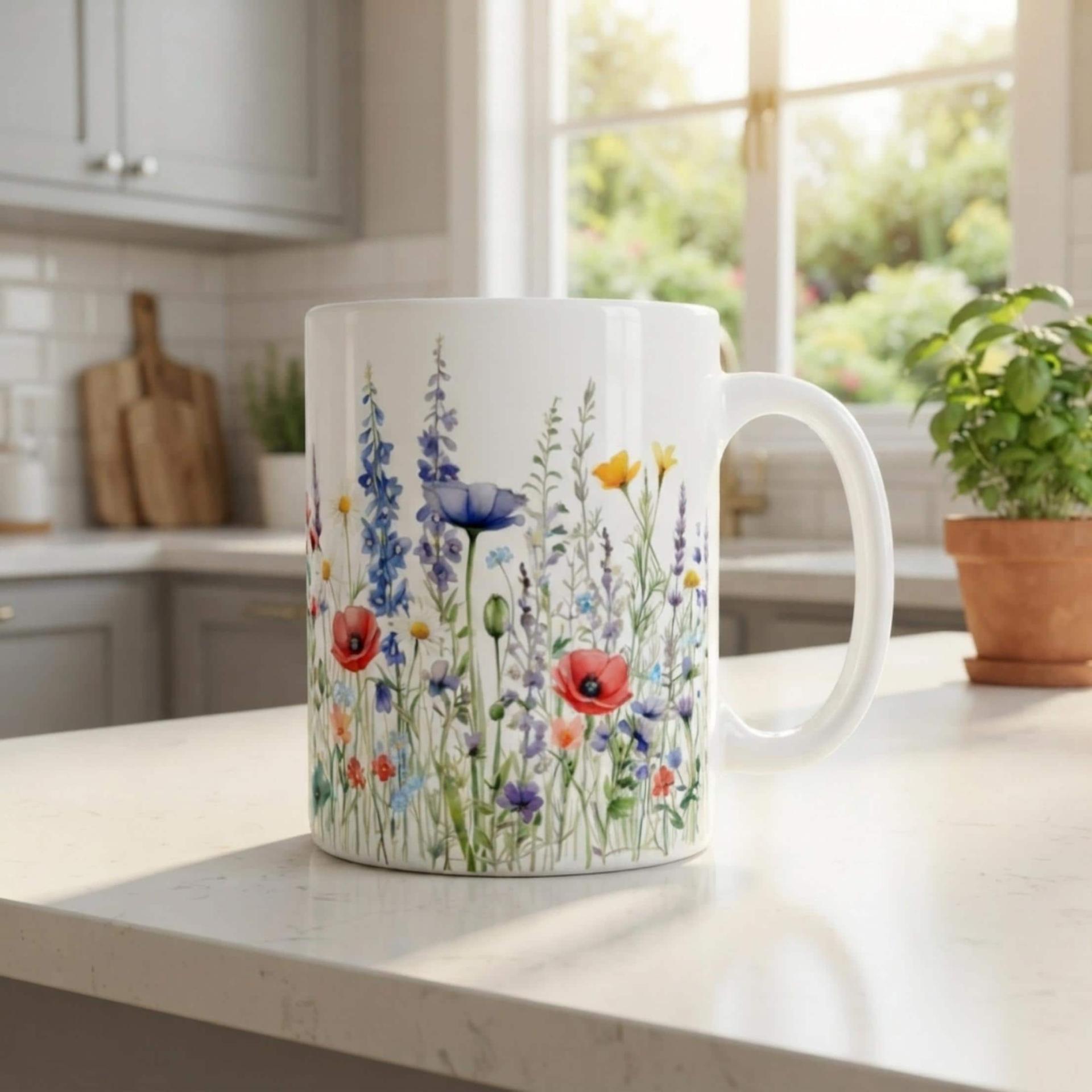 Floral Cups -  Large and Small Ceramic Mugs