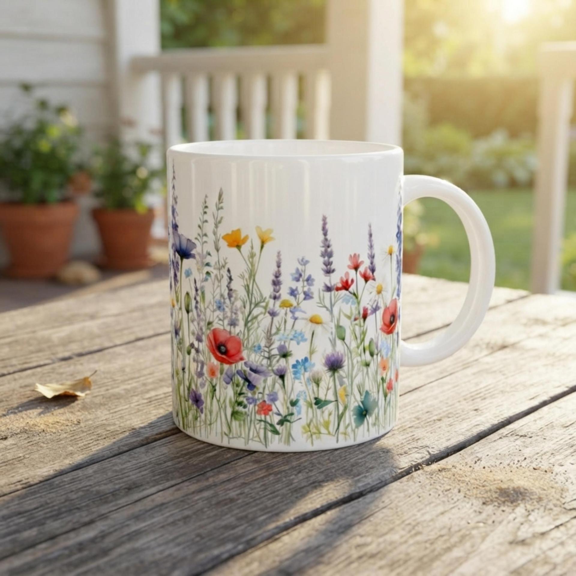 Floral Cups -  Large and Small Ceramic Mugs