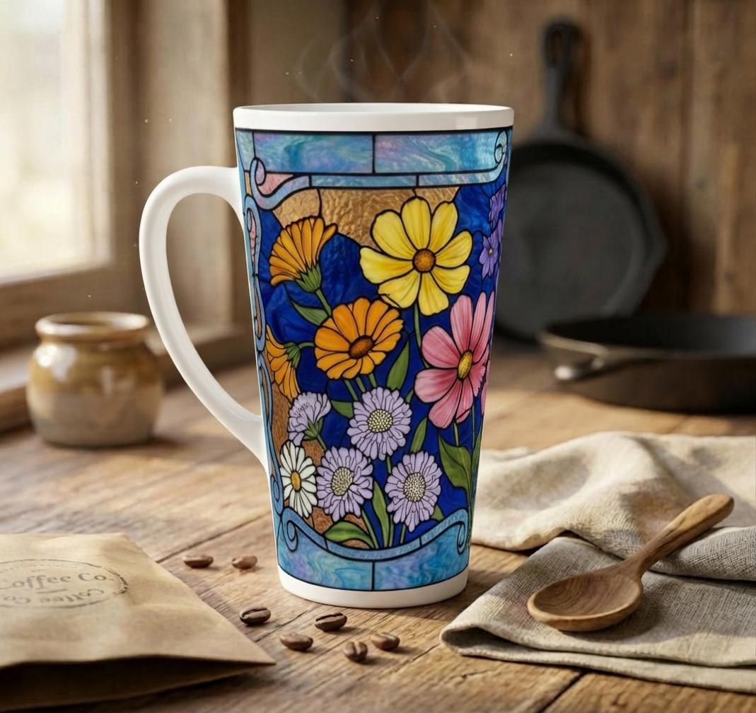 Latte 17oz Ceramic Mug - Coffee or Tea Cup, Extra Tall