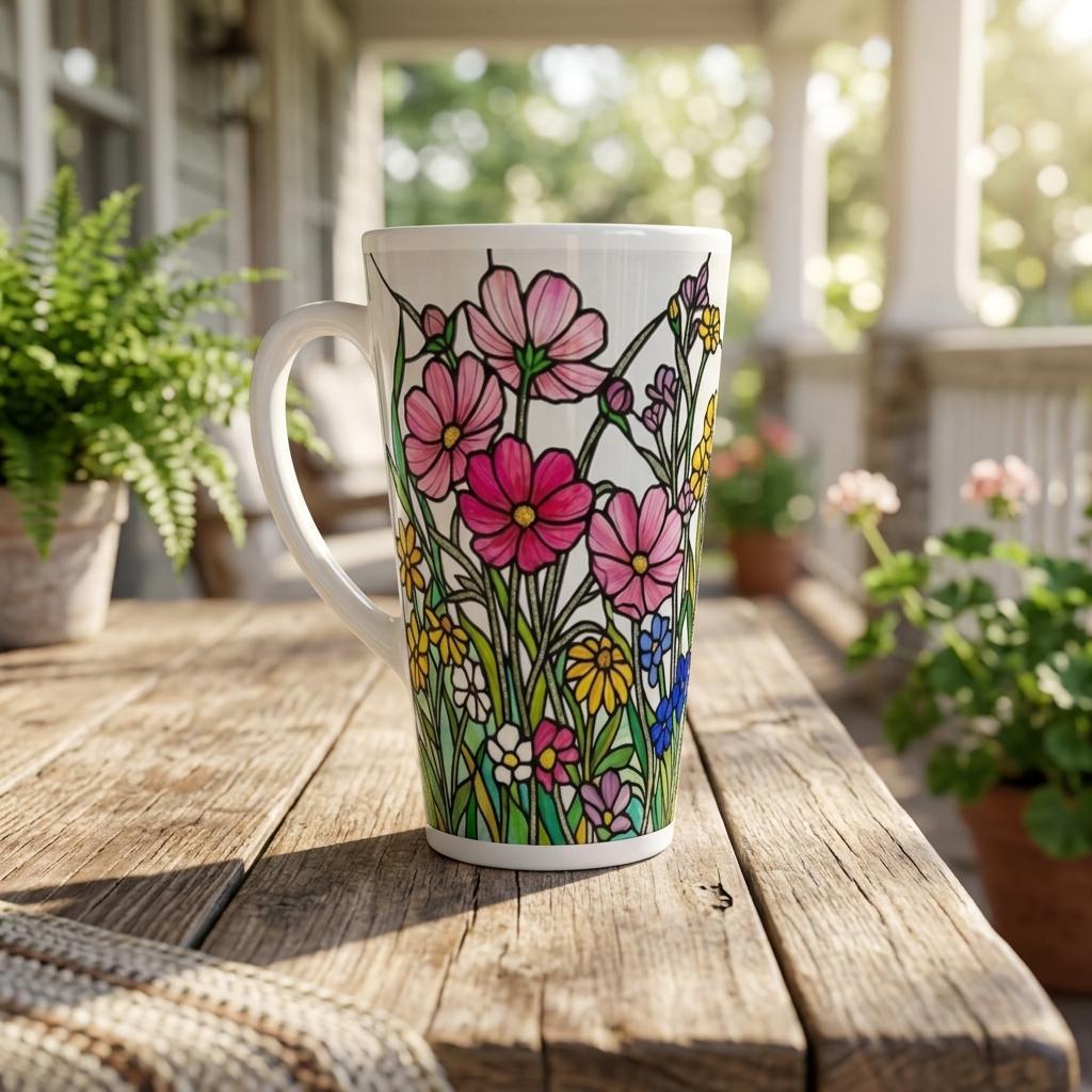Latte 17oz Ceramic Mug - Coffee or Tea Cup, Extra Tall