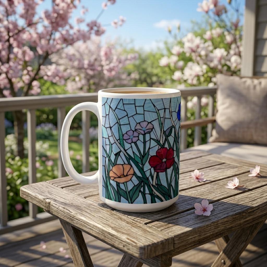 Floral Cups Set - Large and Small Mug Set