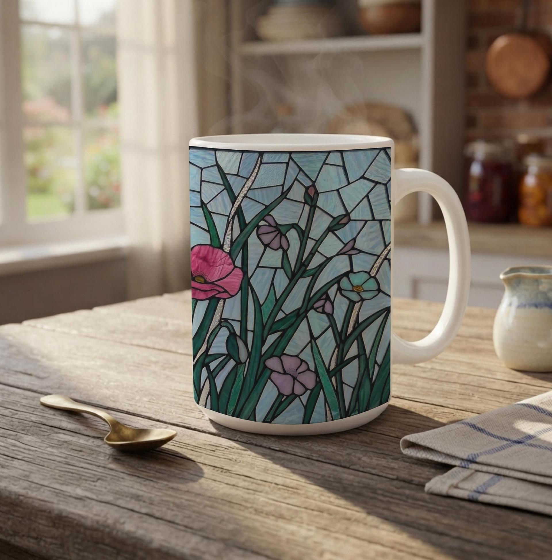 Floral Cups Set - Large and Small Mug Set