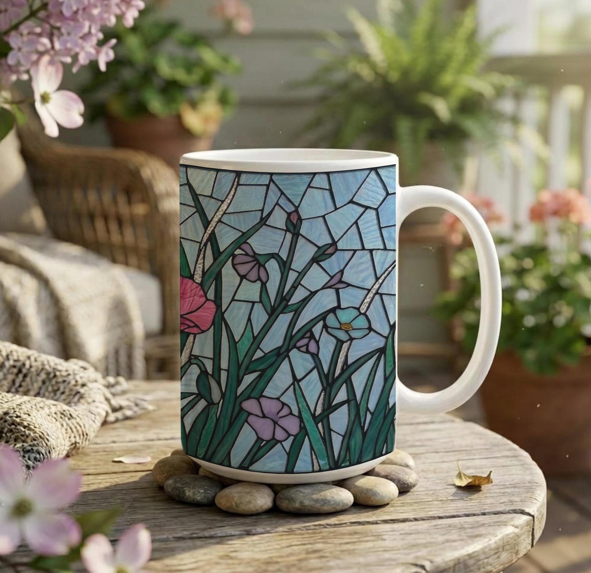 Floral Cups Set - Large and Small Mug Set