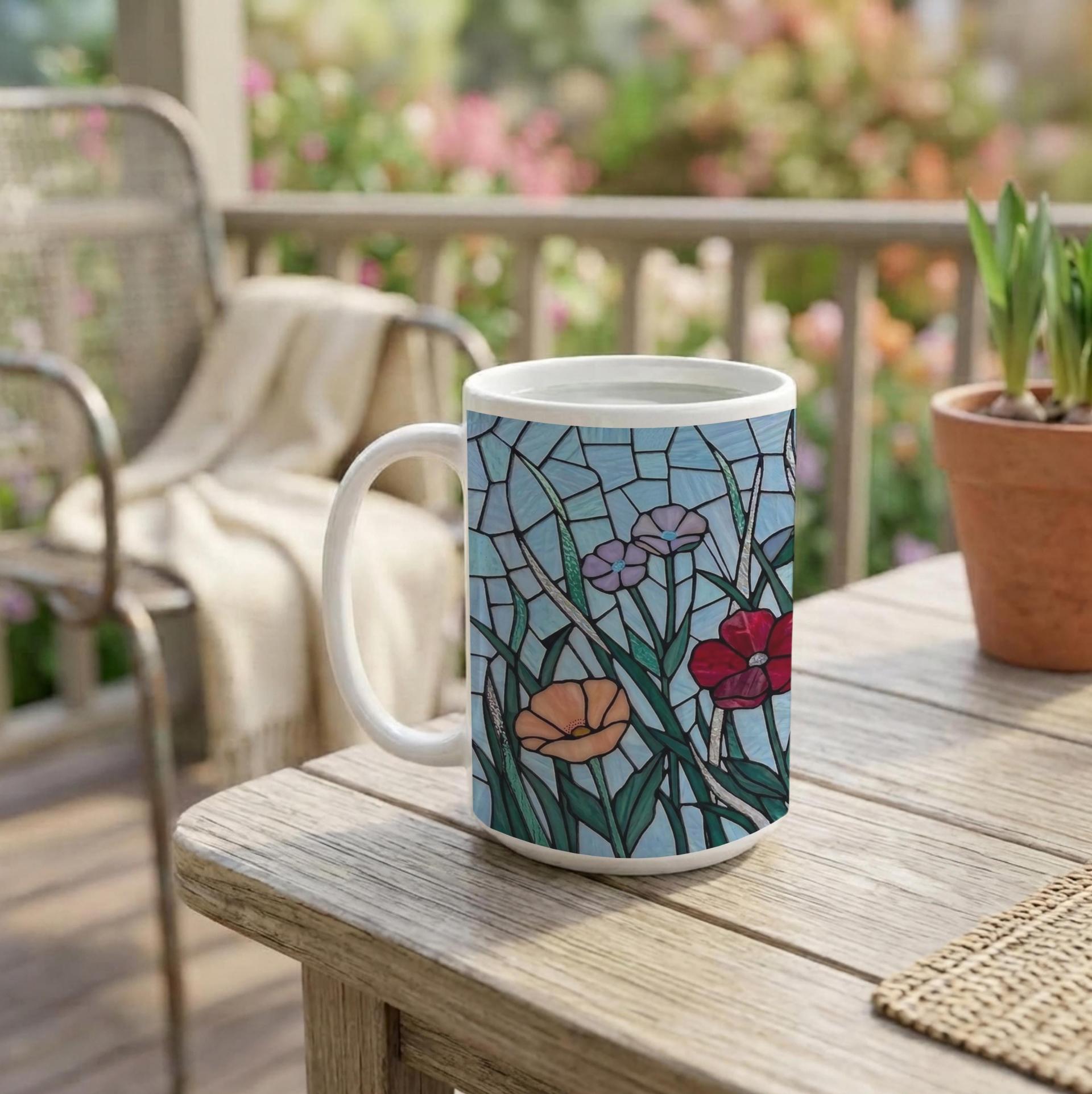 Floral Cups Set - Large and Small Mug Set