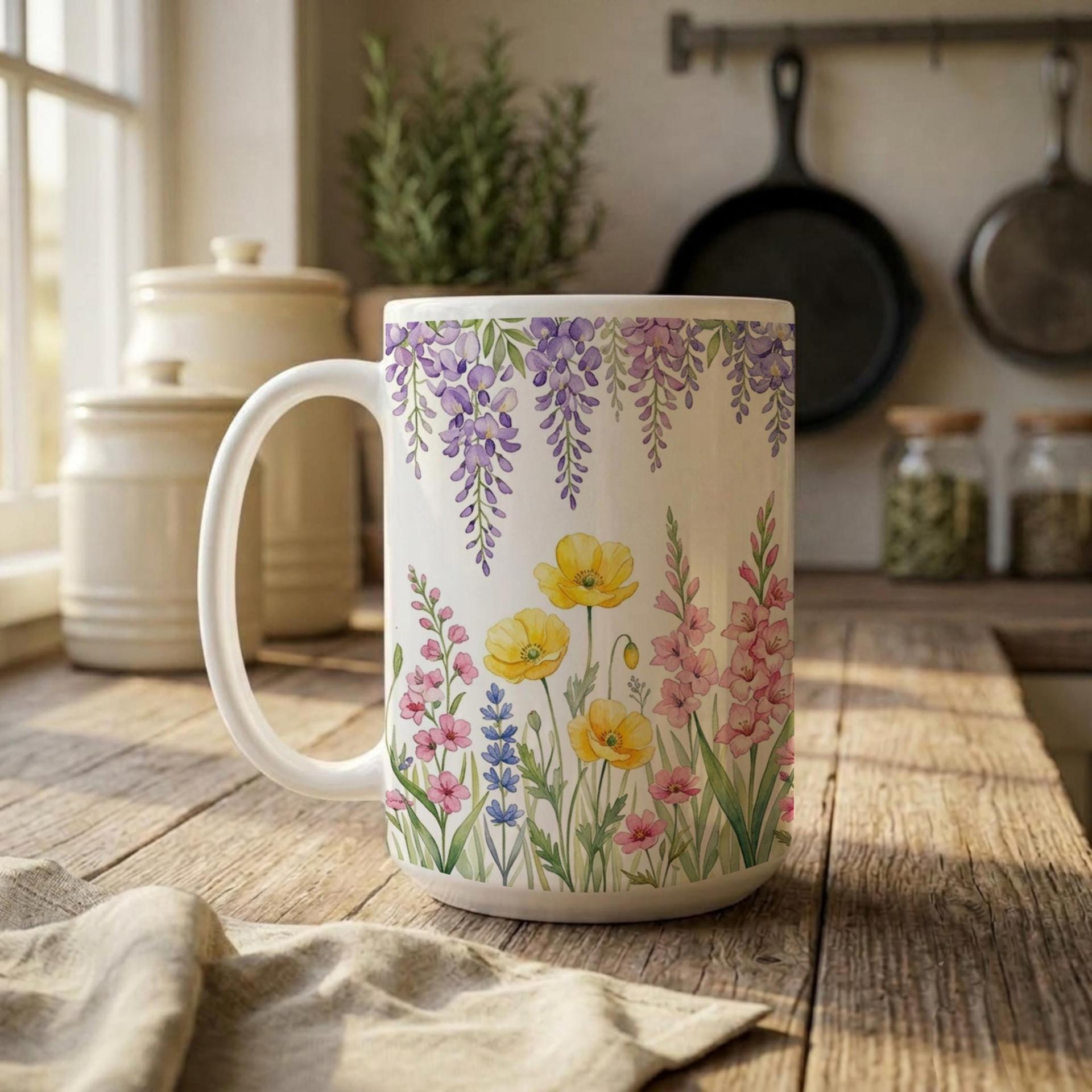 Floral Cups -  Large and Small Ceramic Mugs