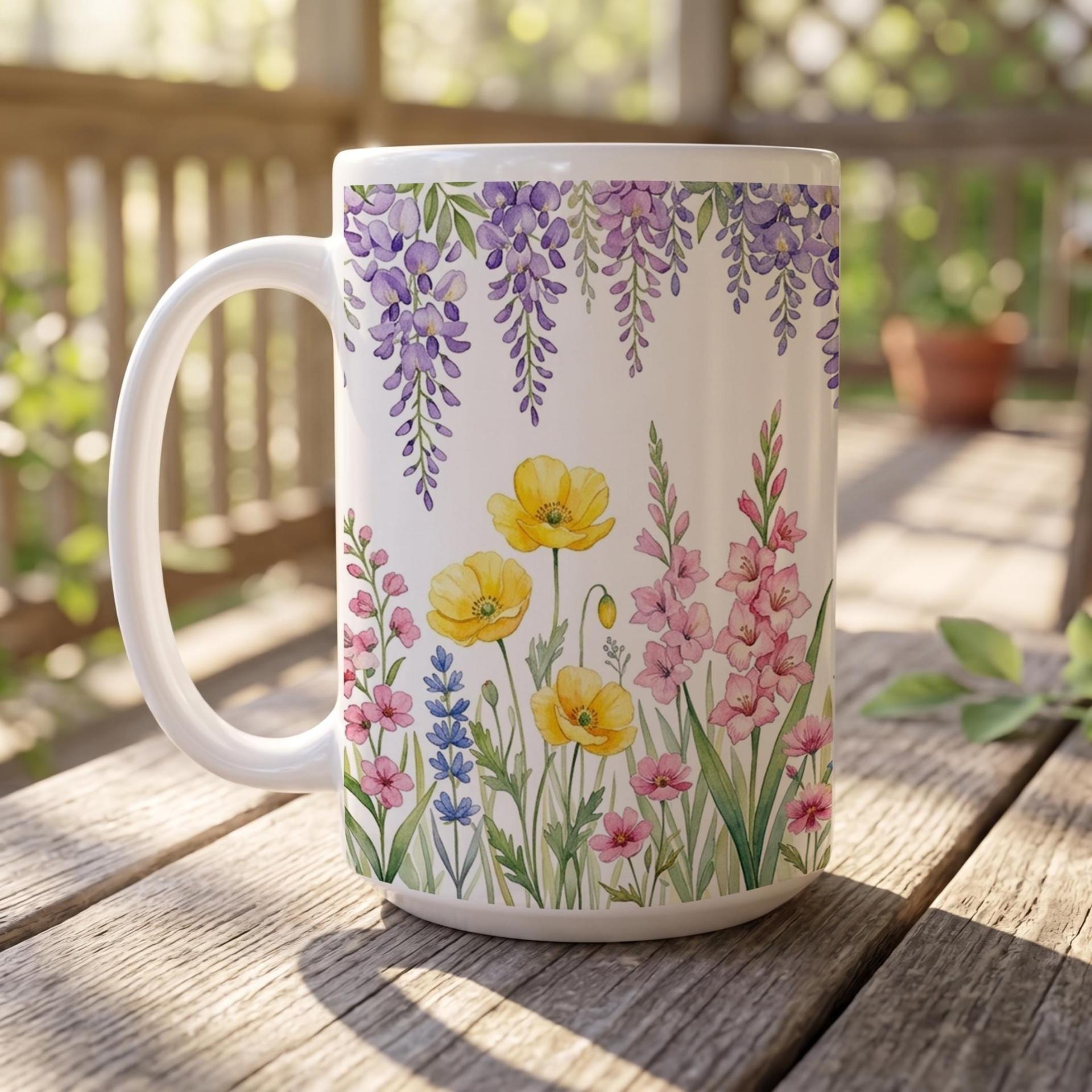 Floral Cups -  Large and Small Ceramic Mugs