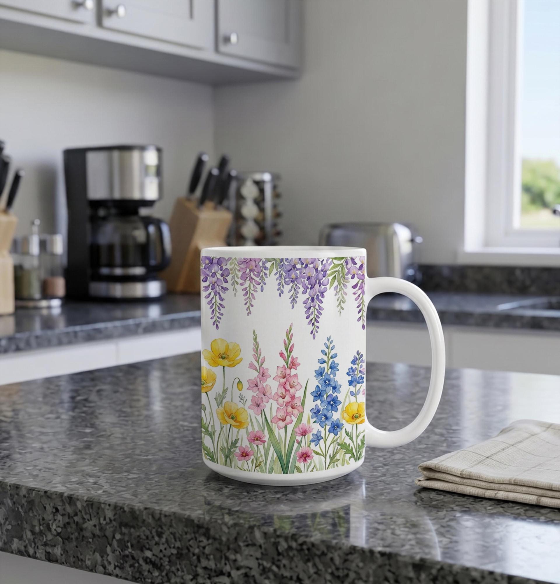 Floral Cups -  Large and Small Ceramic Mugs