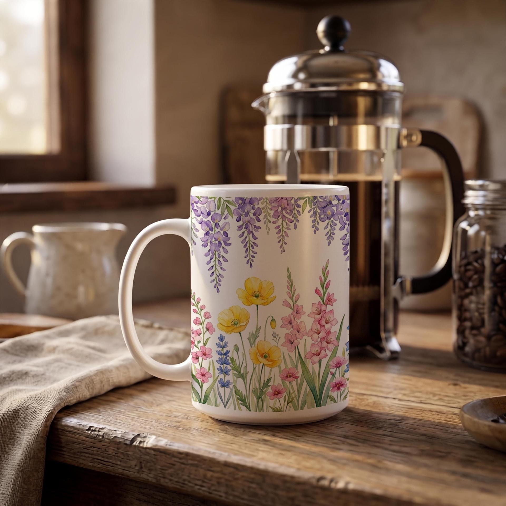 Floral Cups -  Large and Small Ceramic Mugs