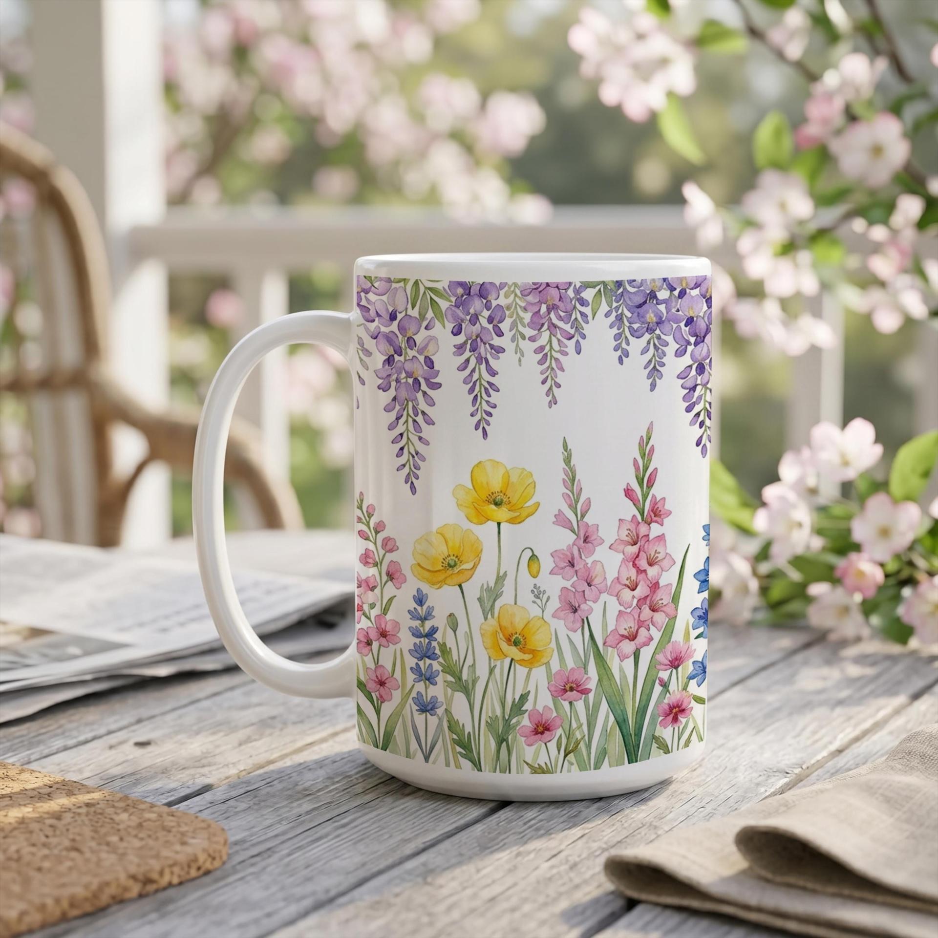 Floral Cups -  Large and Small Ceramic Mugs