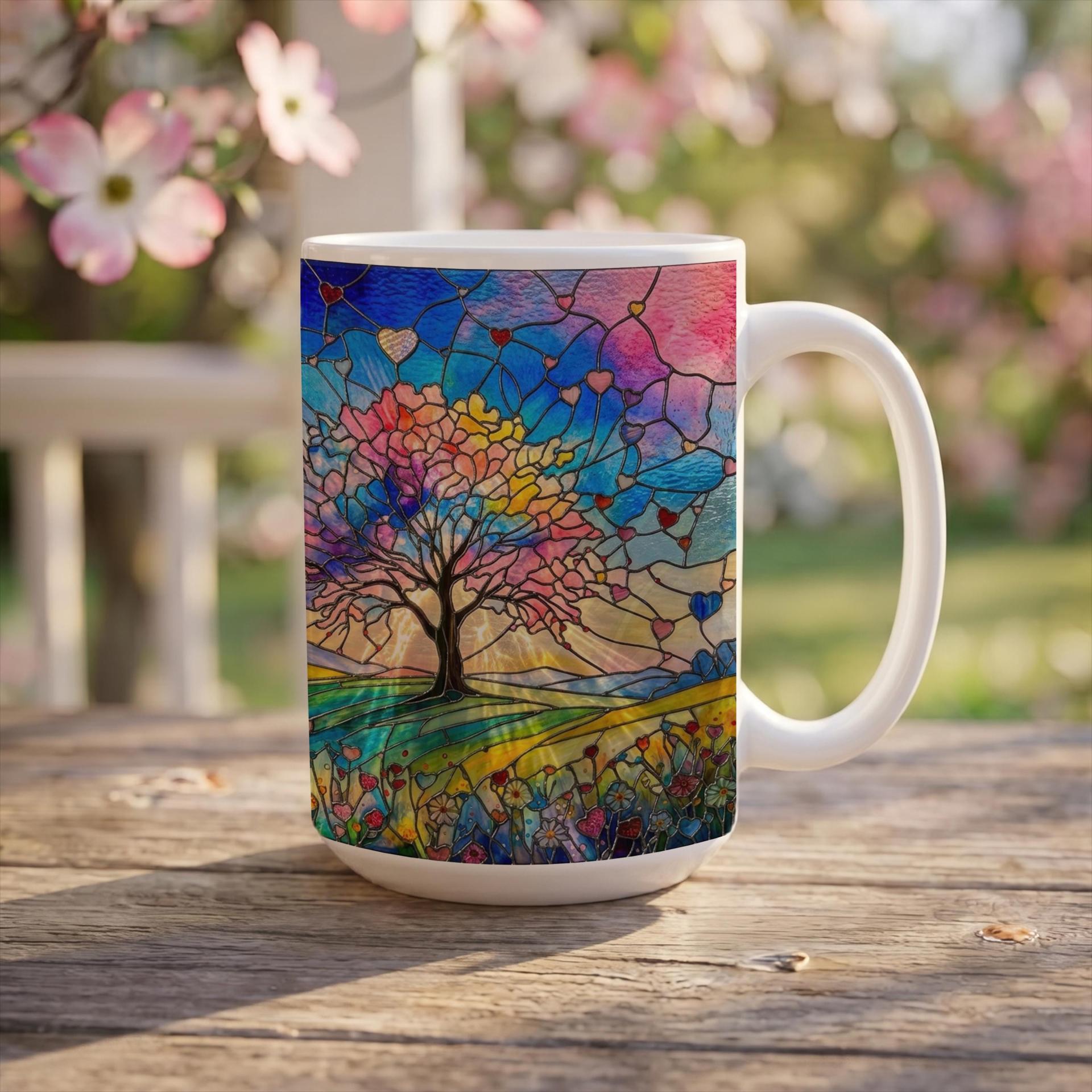 Tree Cups Set -  Large and Small Ceramic Mugs
