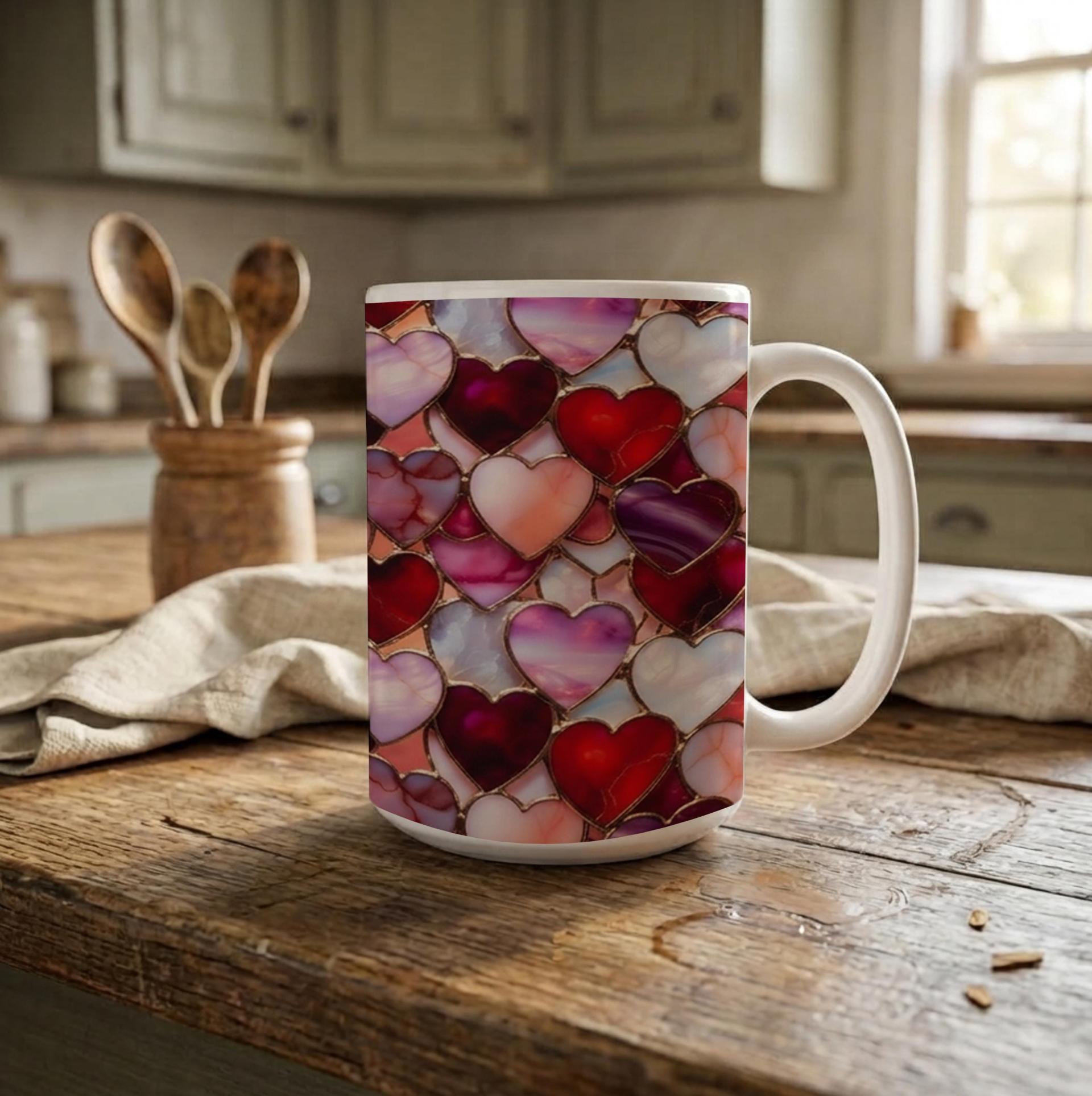 Large and Small Ceramic Mug Set, 15oz and 11oz Cups