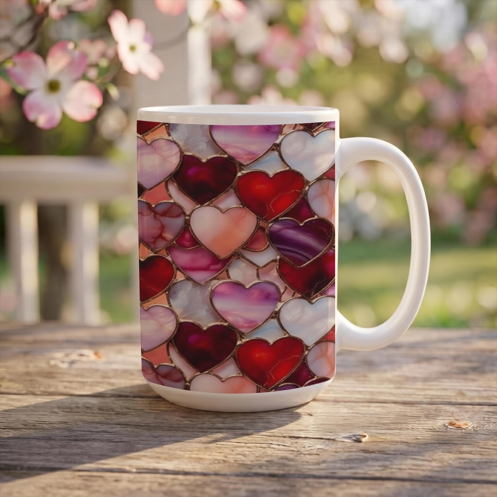 Large and Small Ceramic Mug Set, 15oz and 11oz Cups