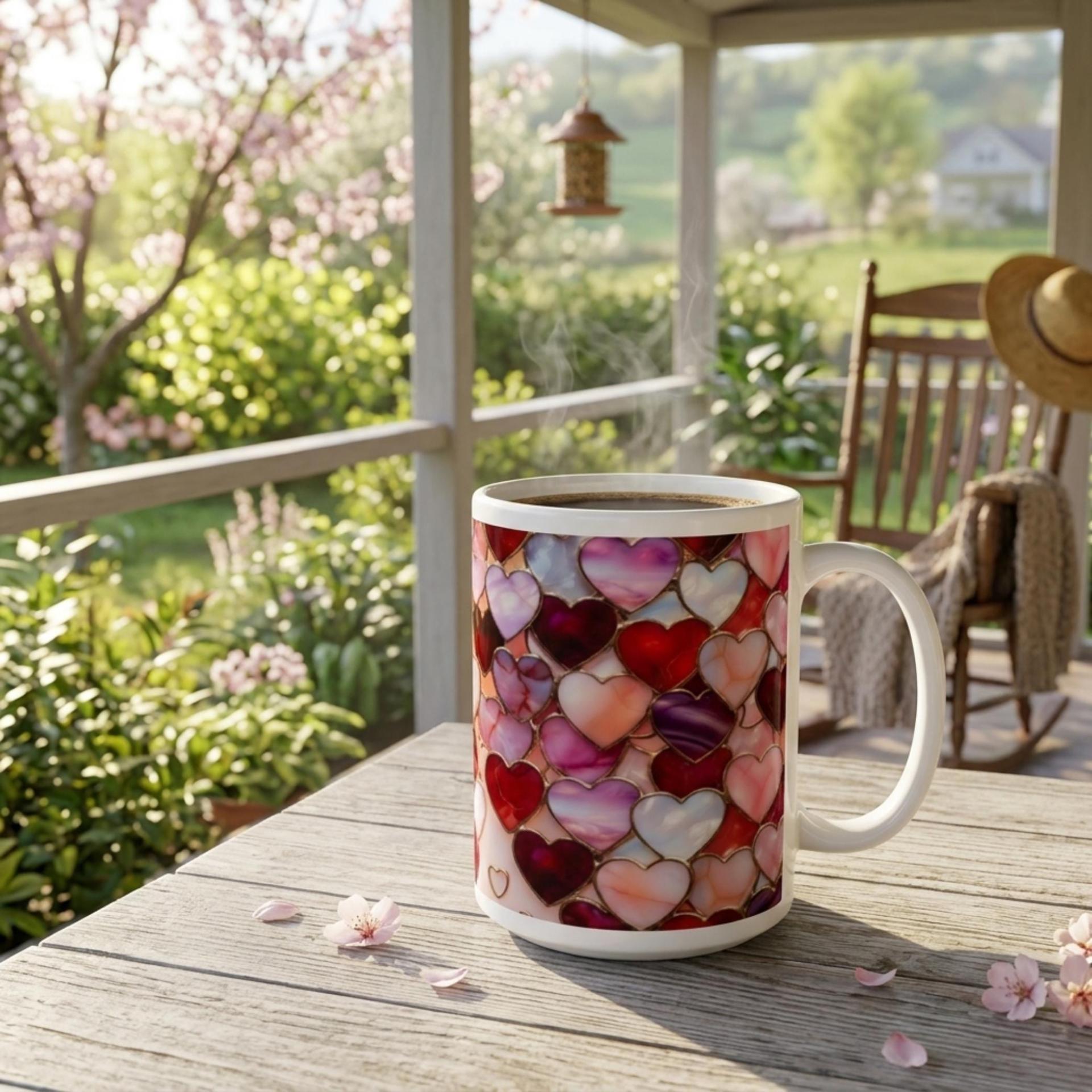 Large and Small Ceramic Mug Set, 15oz and 11oz Cups