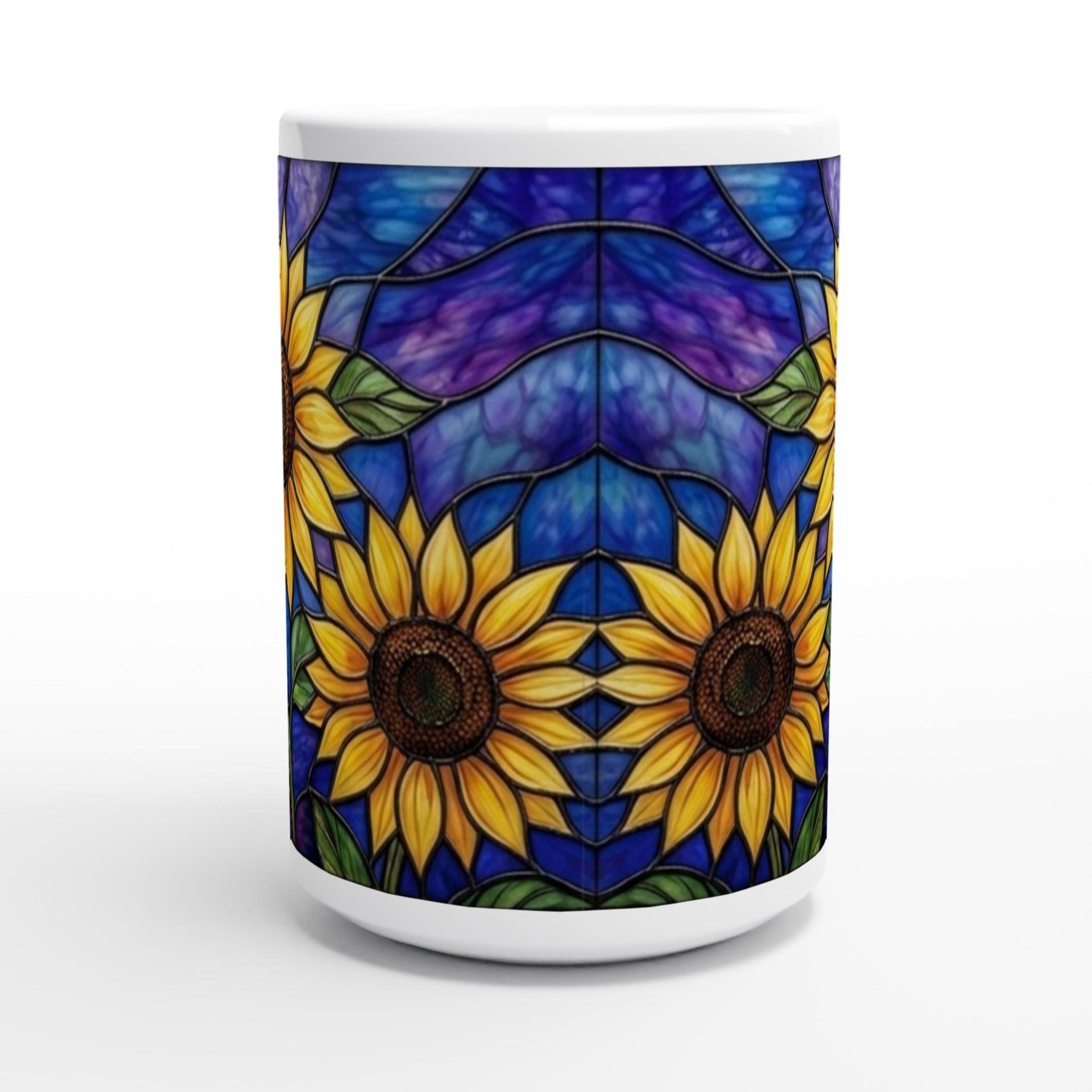 Set of Big Mugs, Floral Cup Set, Large 15 oz Matching Cups
