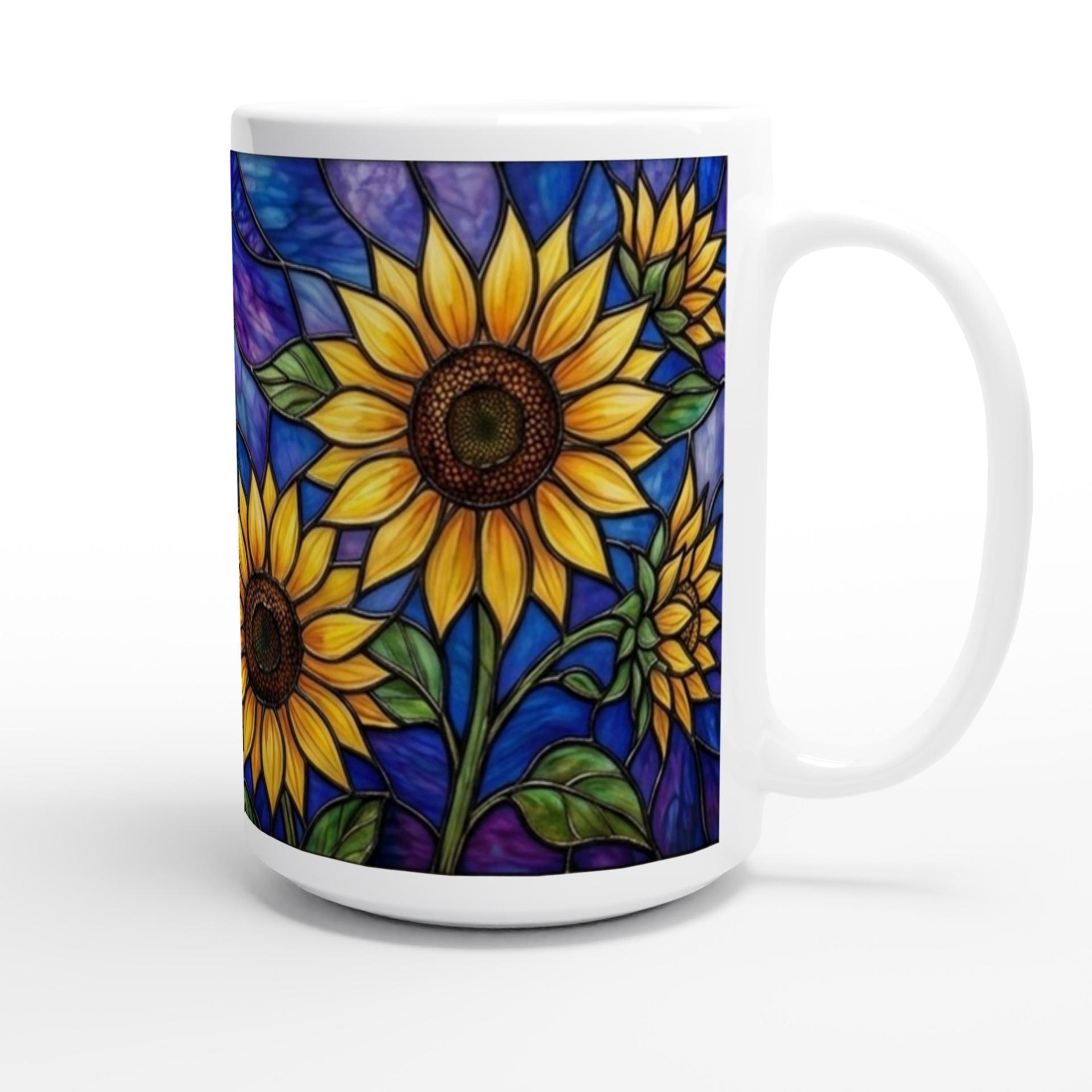 Set of Big Mugs, Floral Cup Set, Large 15 oz Matching Cups